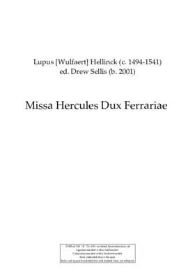 Missa Hercules Dux Ferrariae