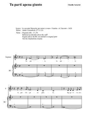 Tu parti apena giunto