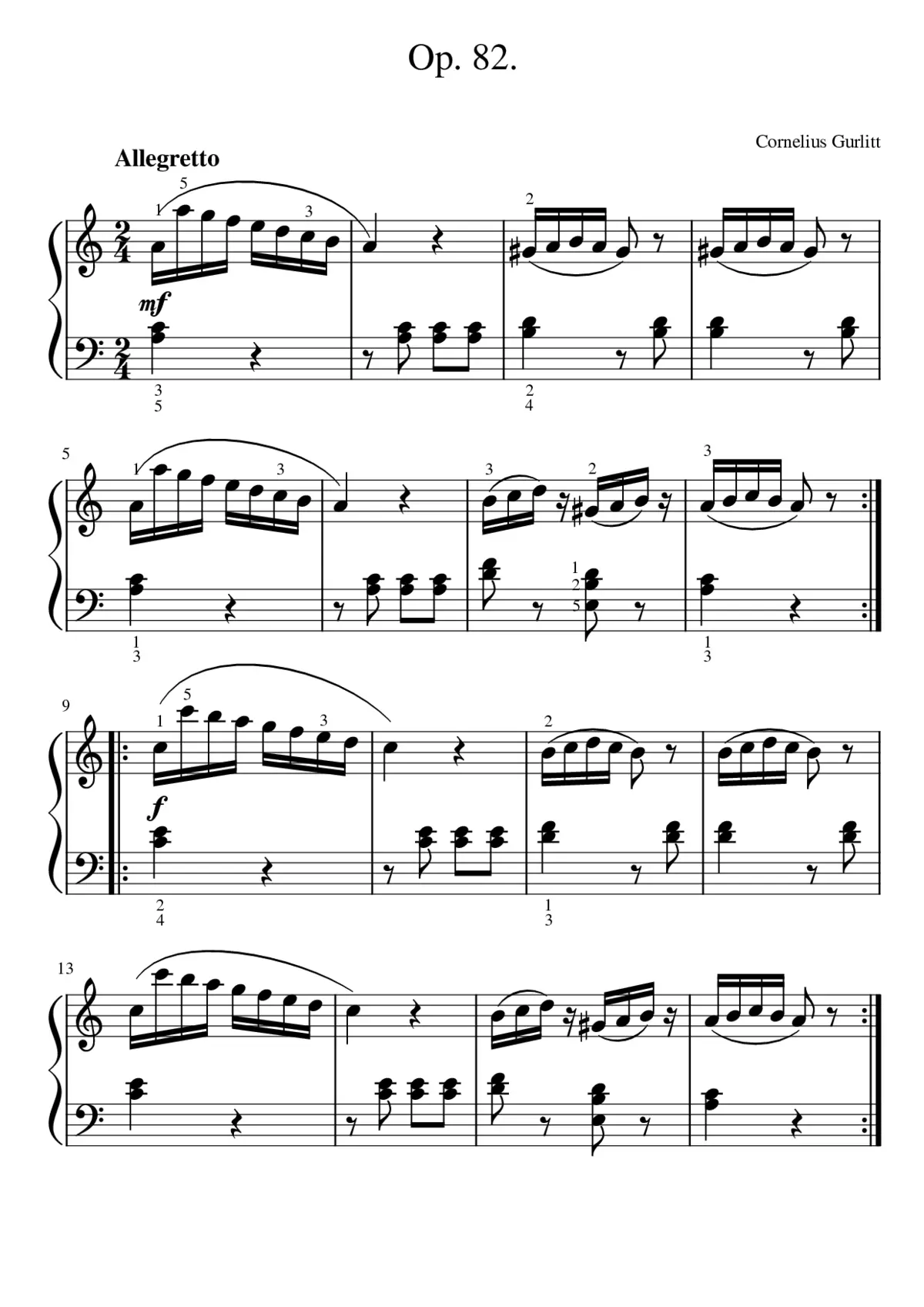 Die ersten Schritte des jungen Klavierspielers Op.82 - Page 1