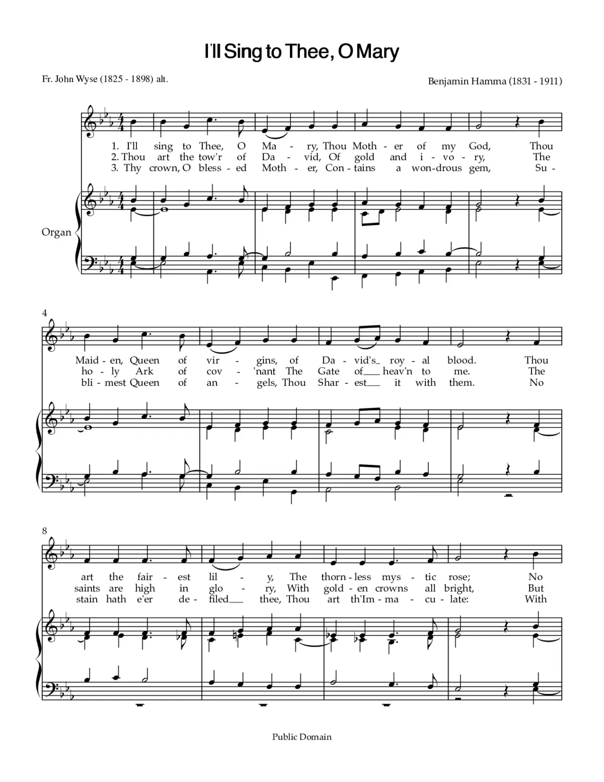 I'll Sing to Thee, O Mary - Page 1