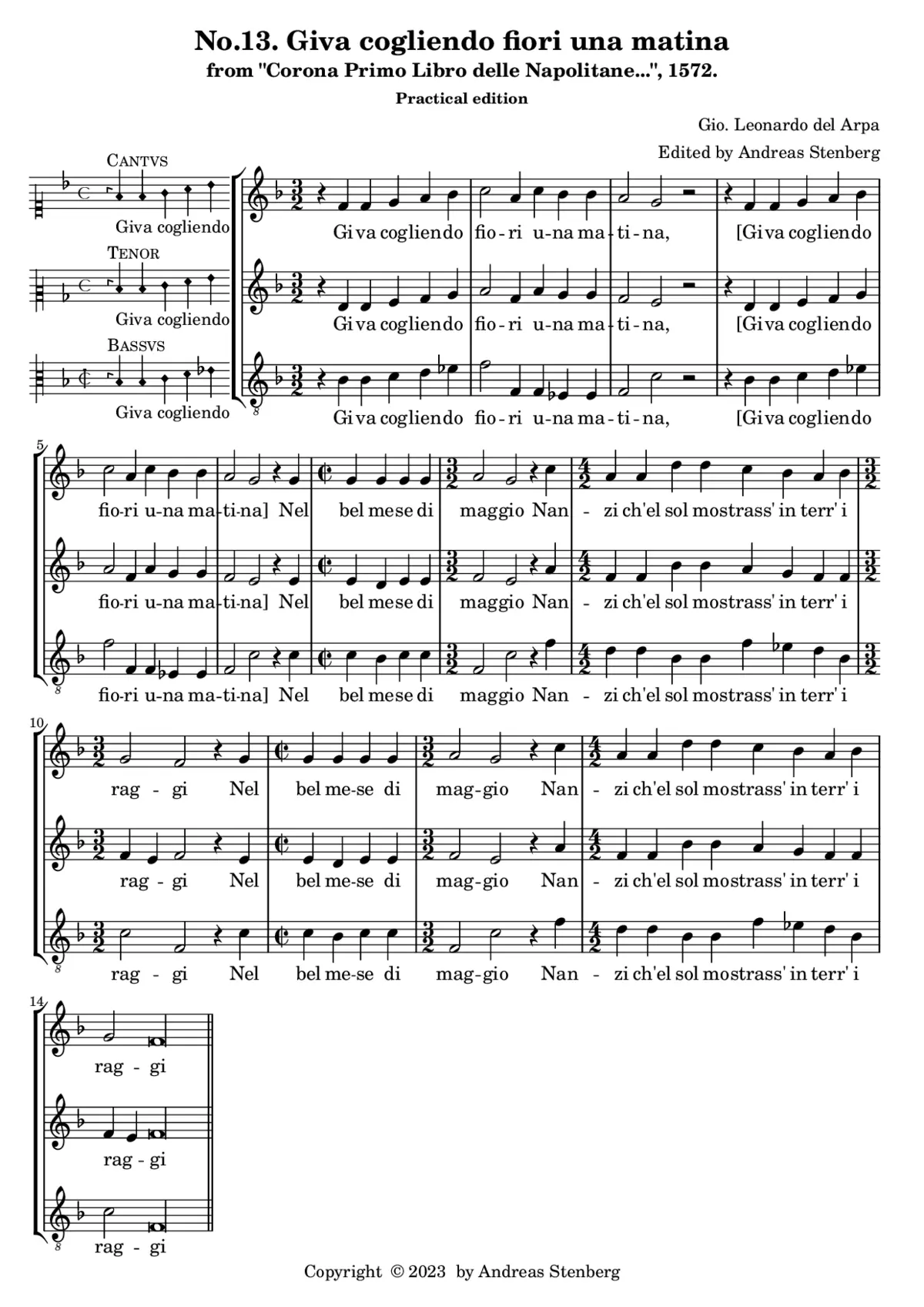 Giva cogliendo fiori una matina - Page 1