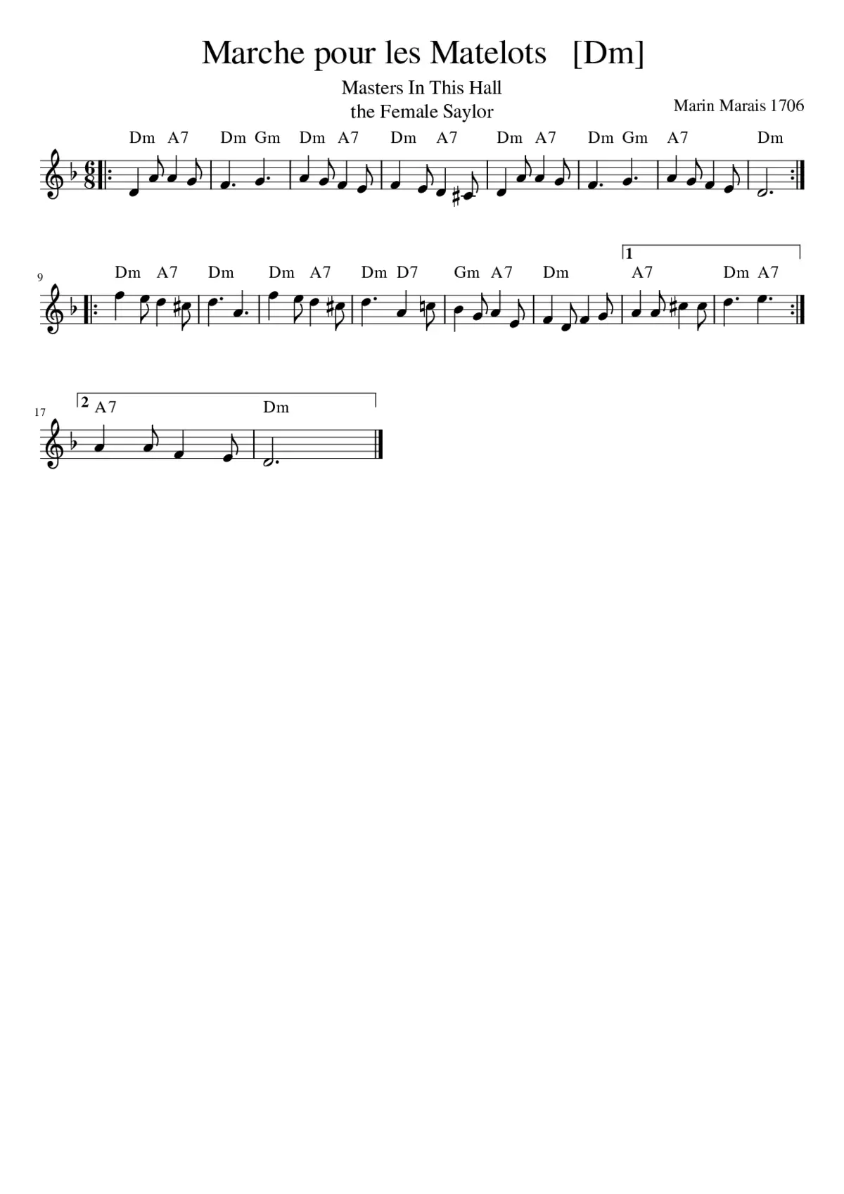 Marche pour les Matelots - Page 1