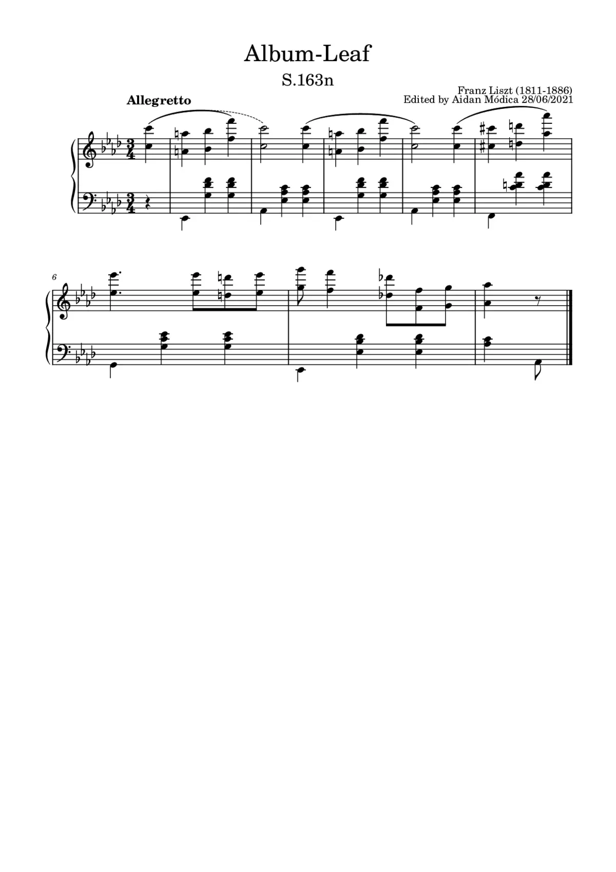 Album-Leaf 'Magdeburg', S.163n - Page 1