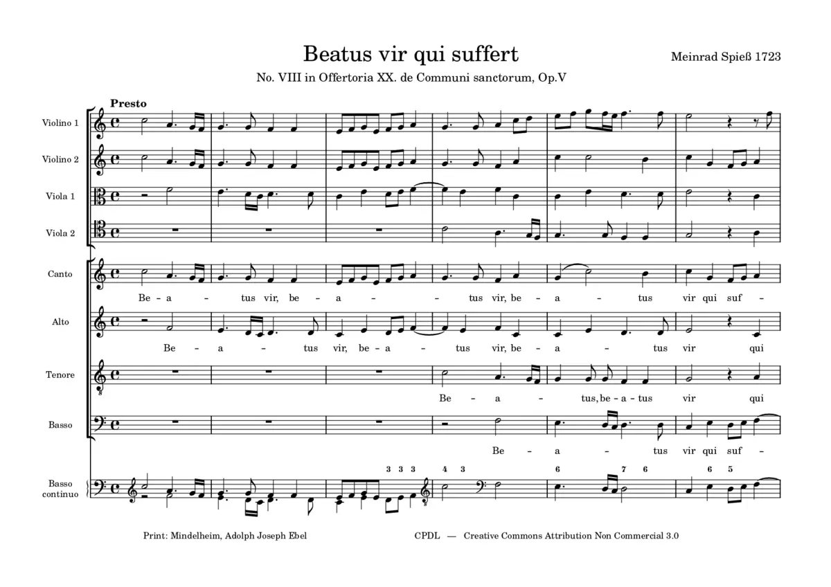 Beatus vir qui suffert, Op.5,8 - Page 1