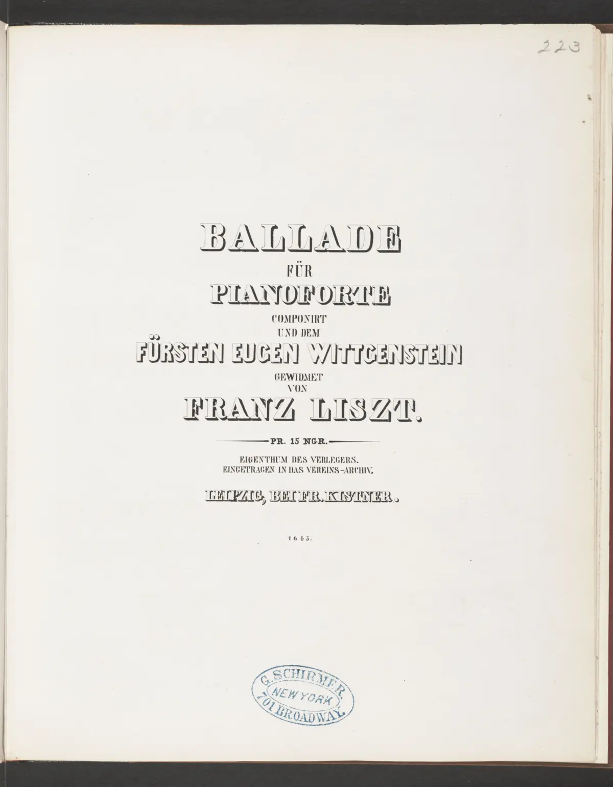 Ballade No.1 - Page 1