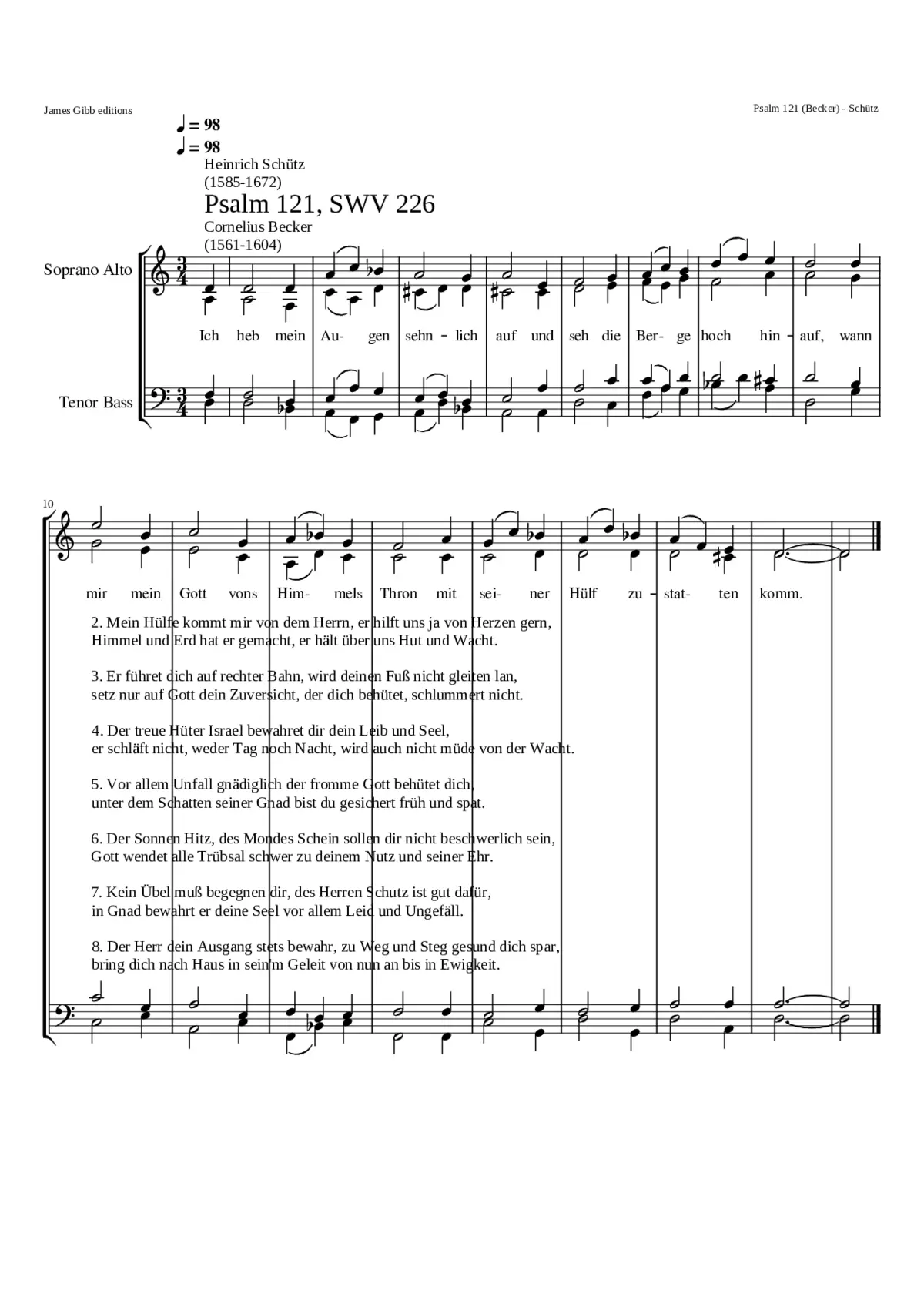 Ich heb mein Augen sehnlich auf SWV 226 - Page 1