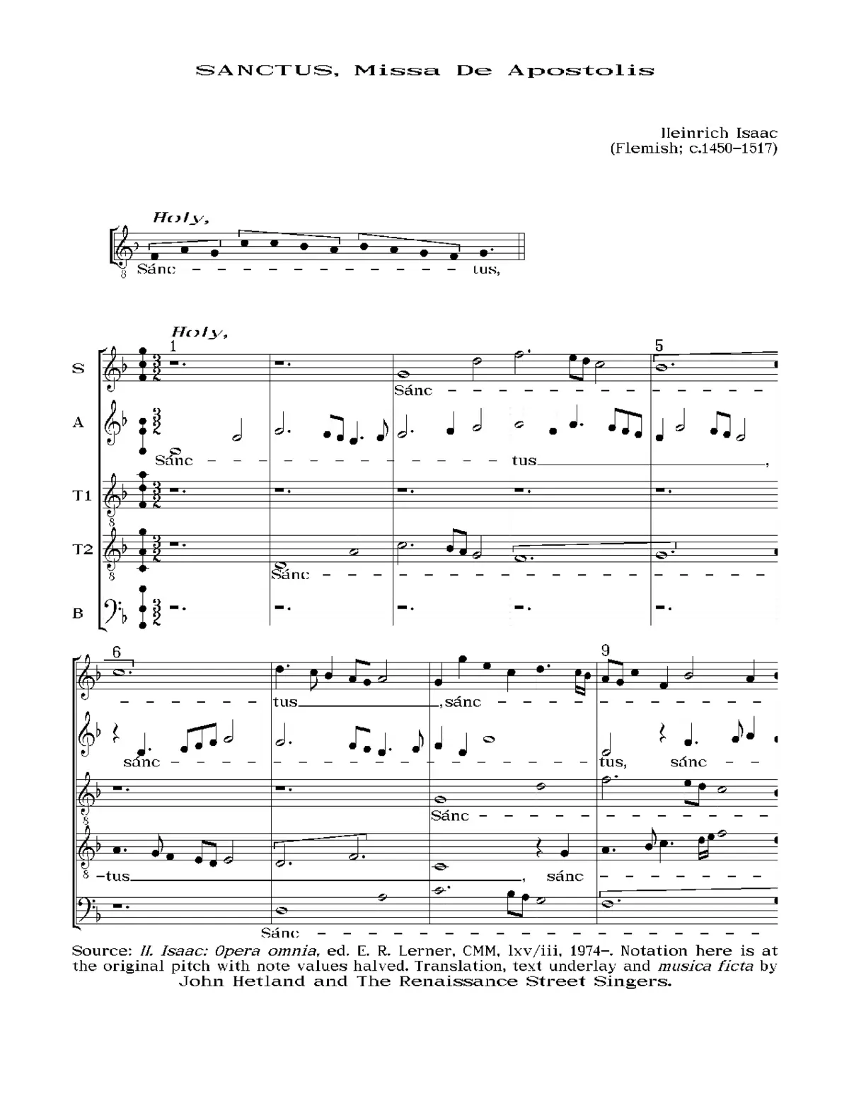 Missa De Apostolis a 5 - Page 1