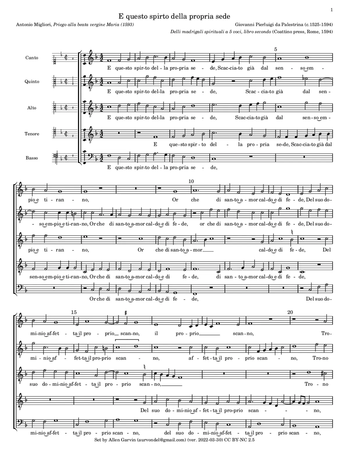 E questo spirto della propria sede - Page 1