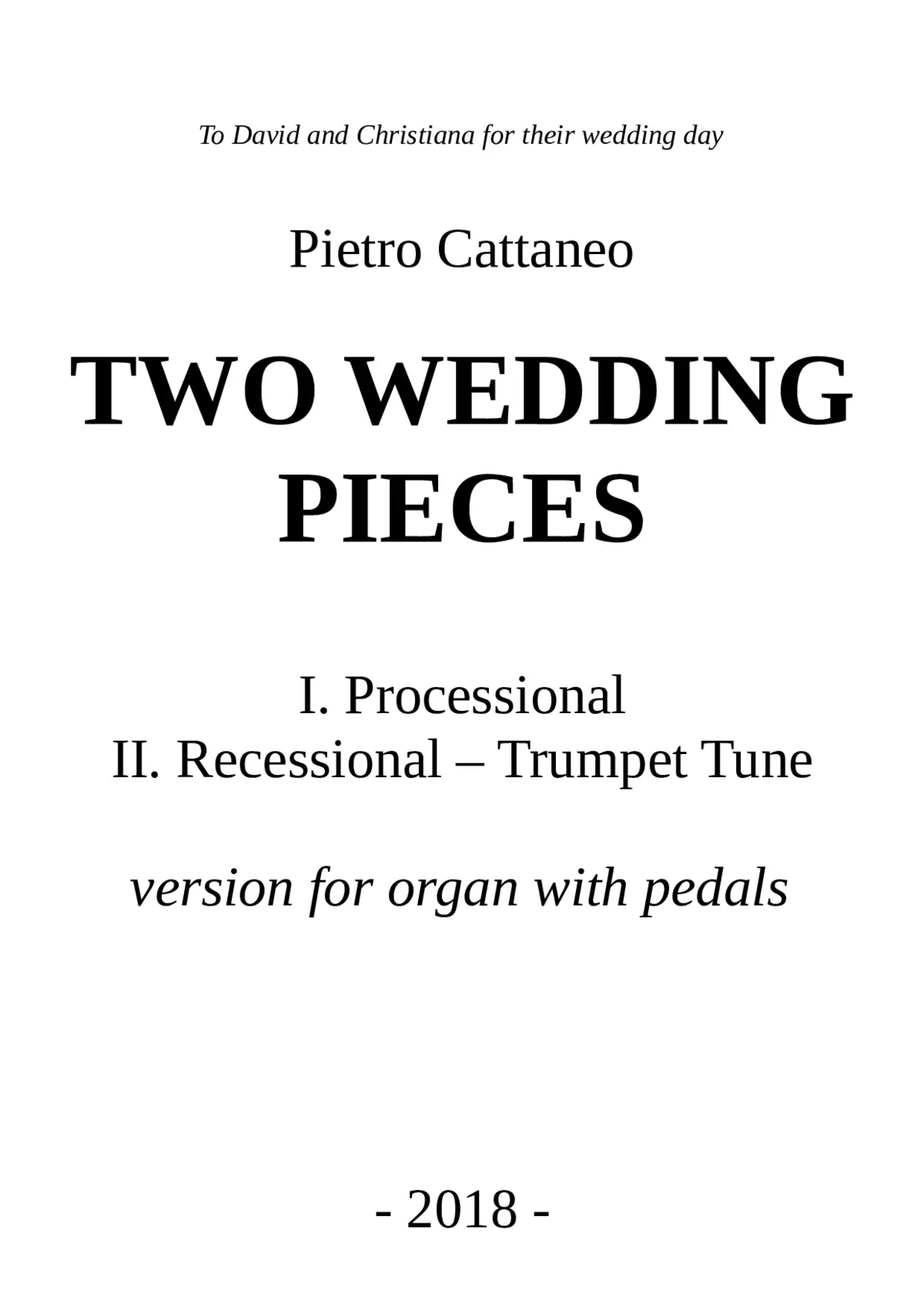Two Wedding Pieces - Page 1