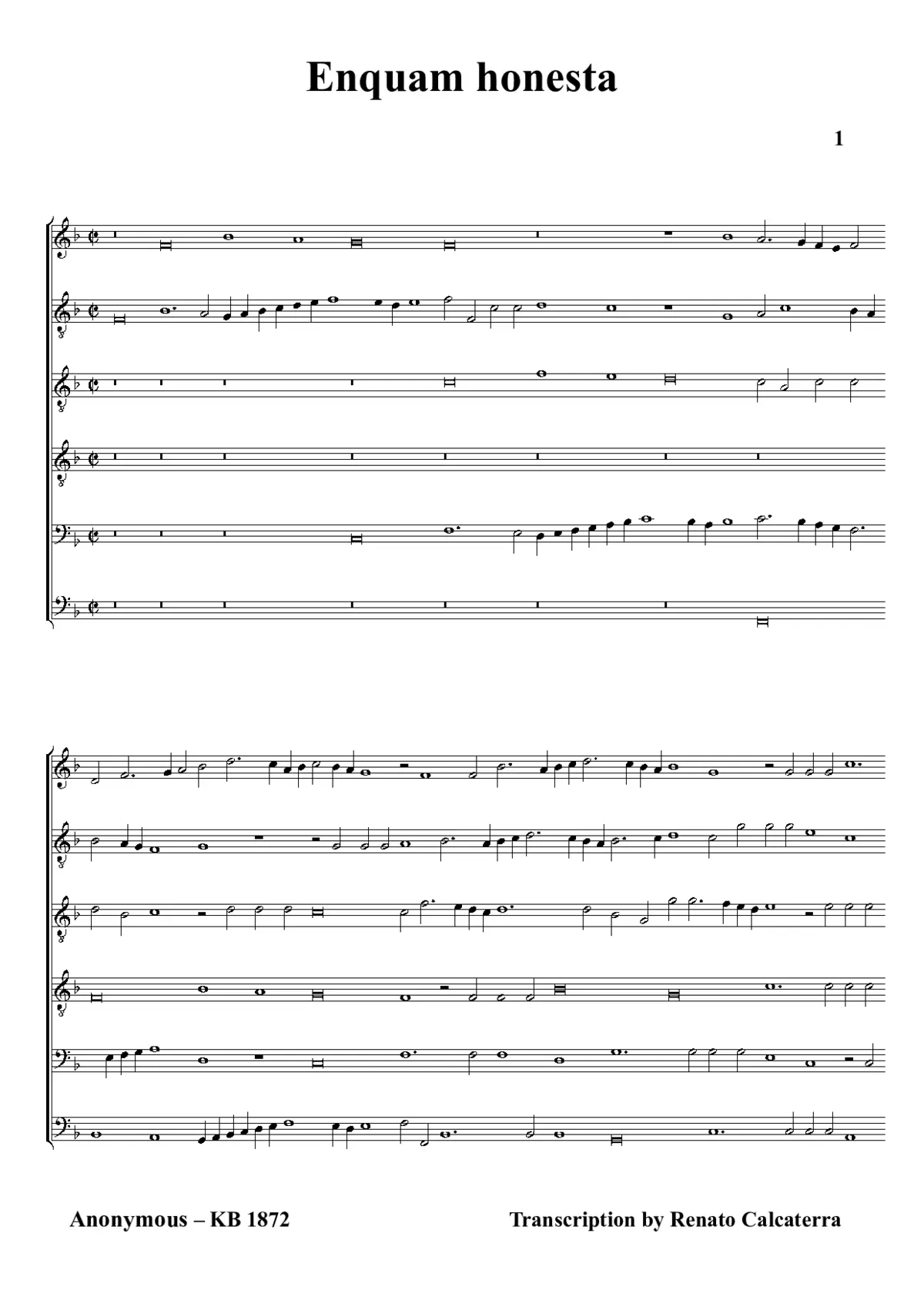 Enquam honesta - Page 1