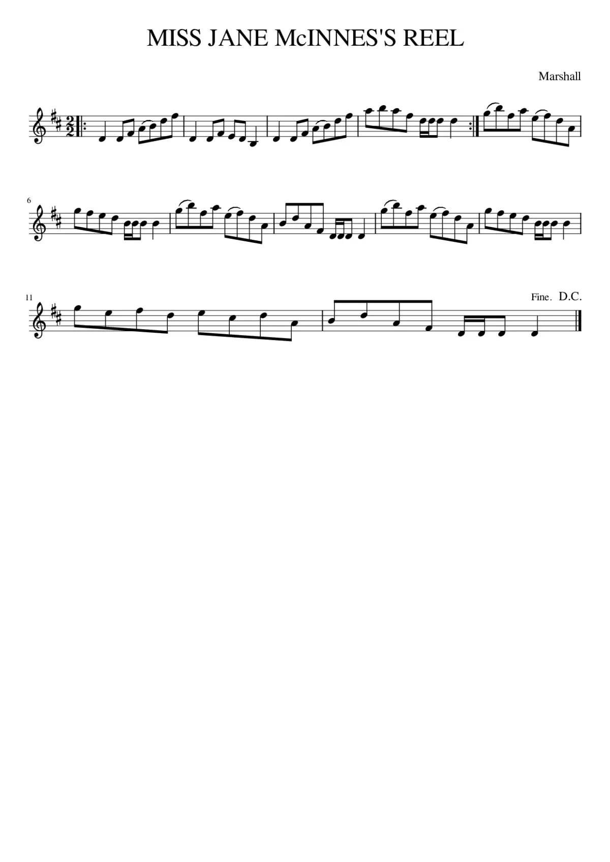 MISS JANE McINNES'S REEL - Page 1