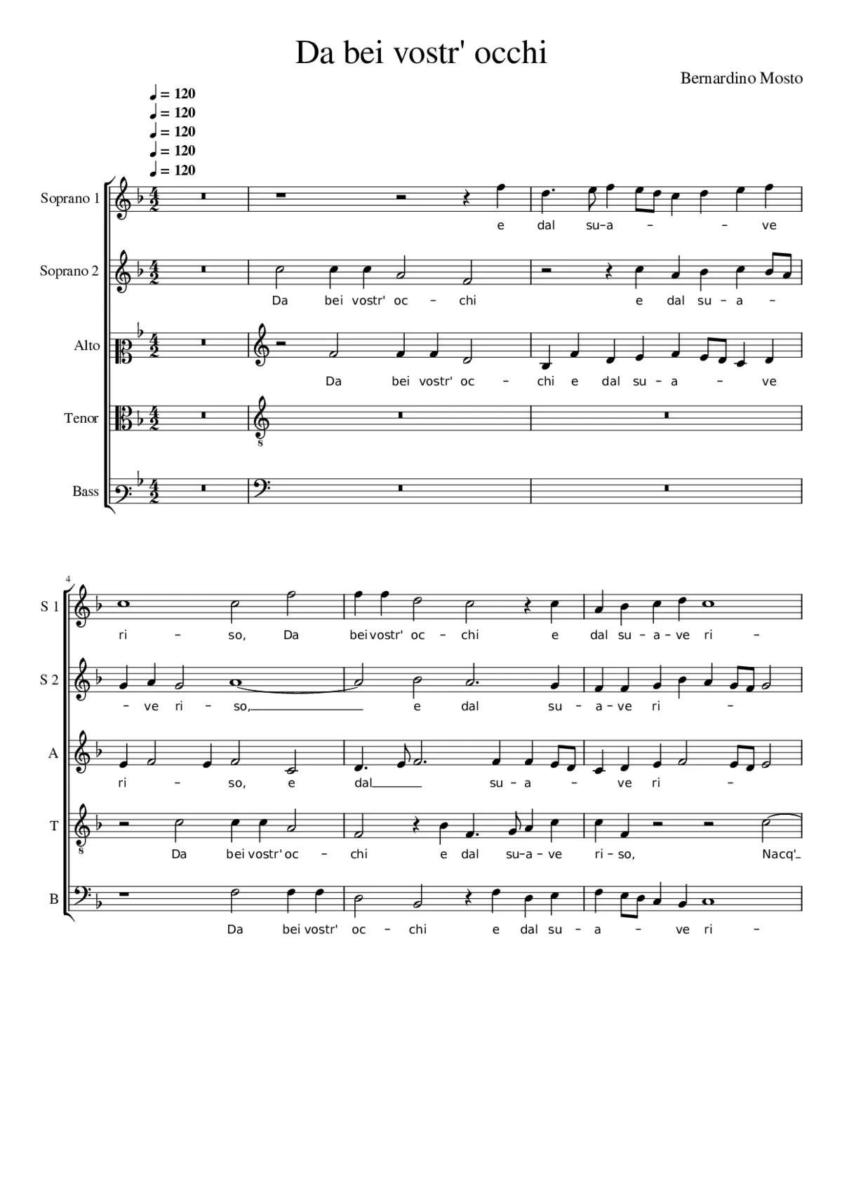 Da bei vostr' occhi - Page 1
