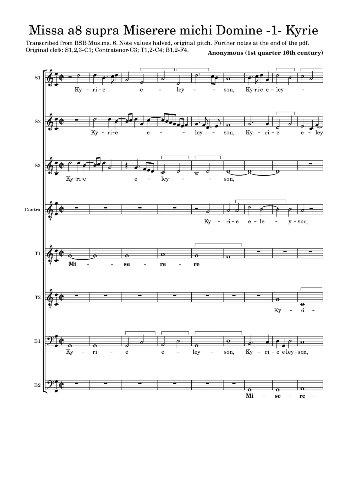 Missa supra Miserere michi Domine - Page 1