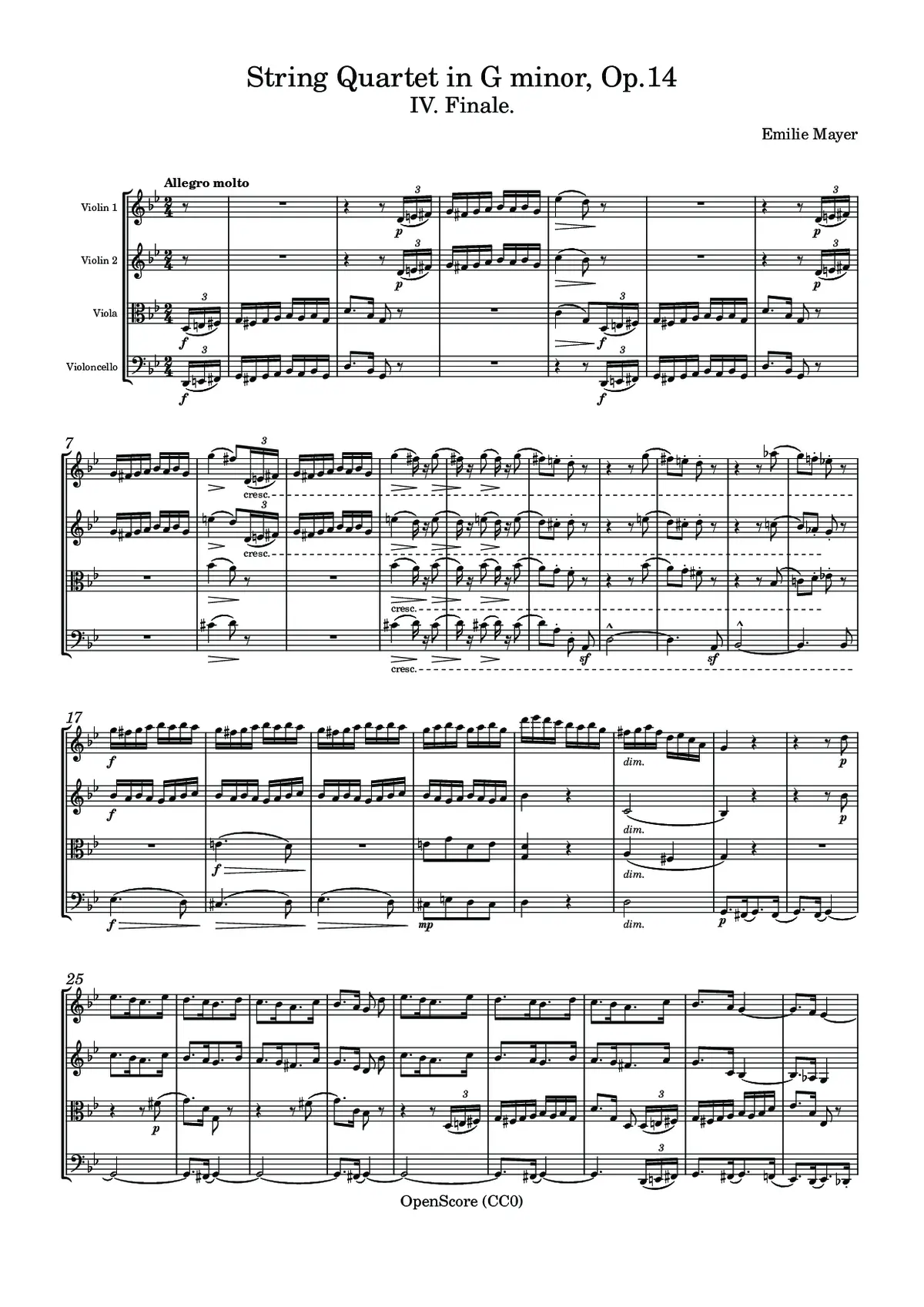 String Quartet in G minor, Op.14 - Page 1