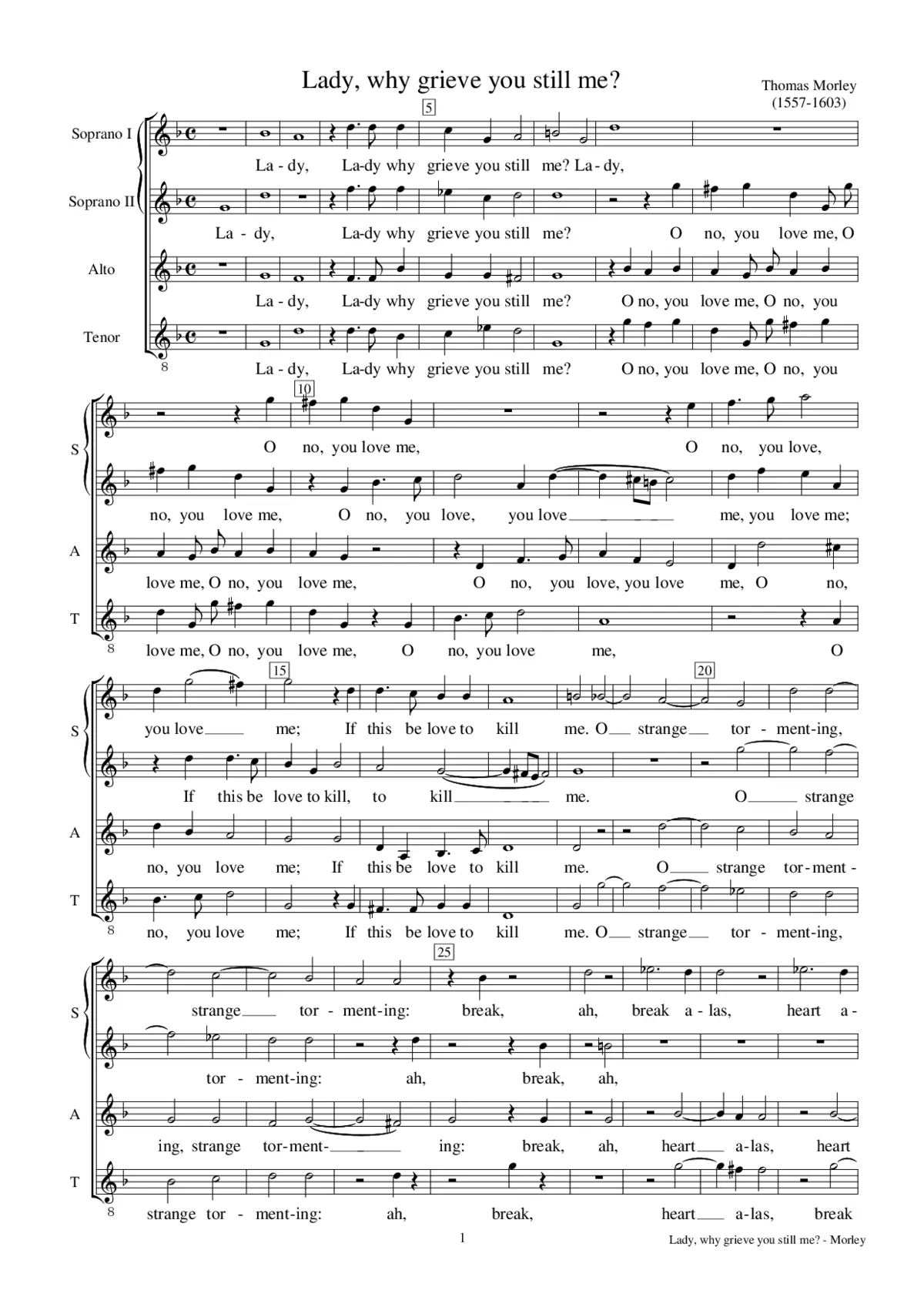 Lady, why grieve you still me - Page 1