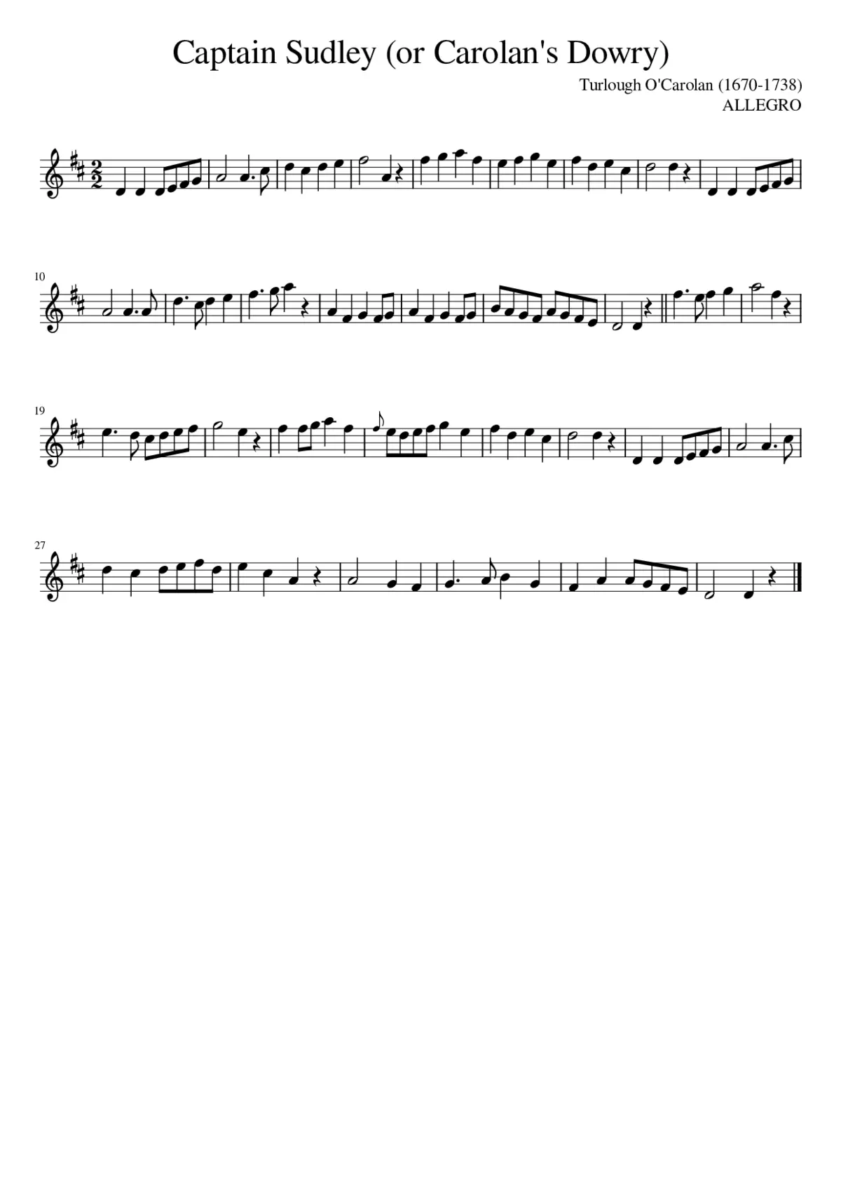 Captain Sudley (or Carolan's Dowry) - Page 1