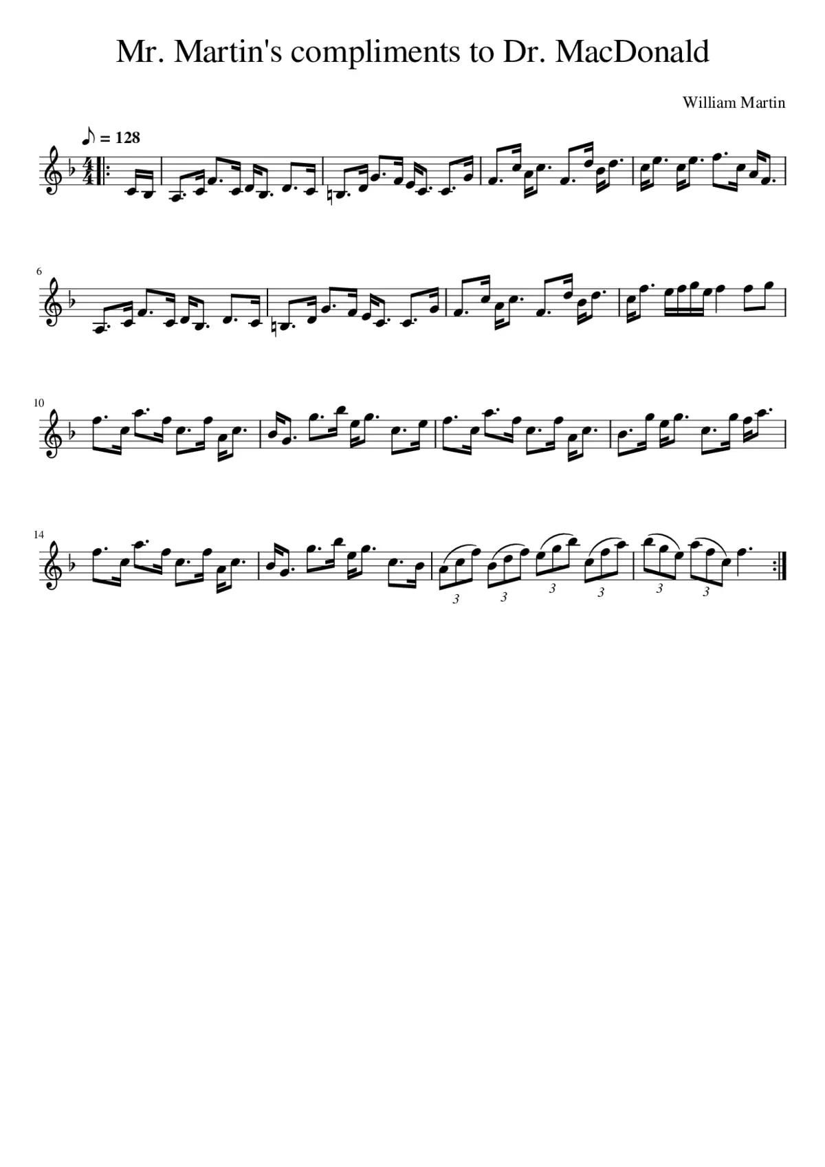 Mr. Martin's compliments to Dr. MacDonald - Page 1