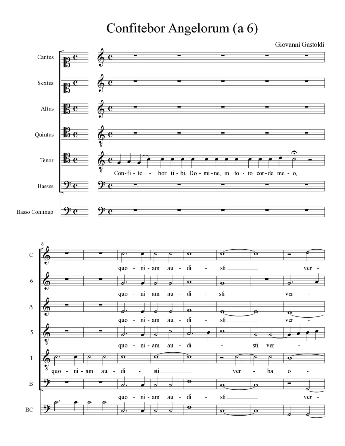 Confitebor Angelorum (a 6) - Page 1