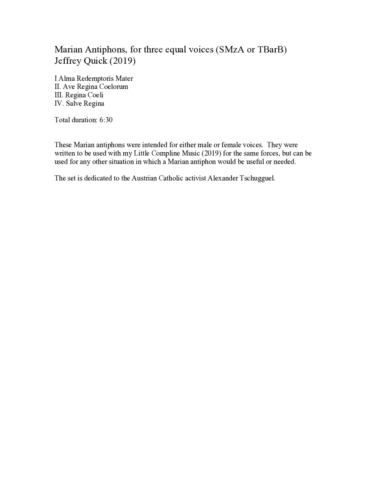 Marian Antiphons - Page 1