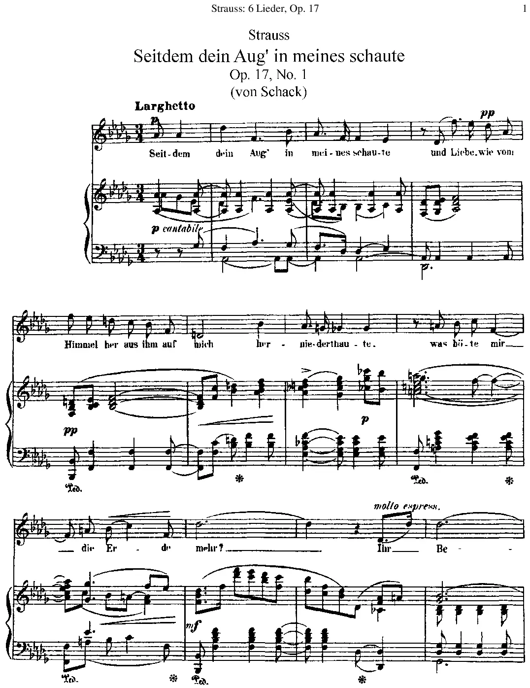 6 Lieder von Adolf Friedrich Graf von Schack - Page 1