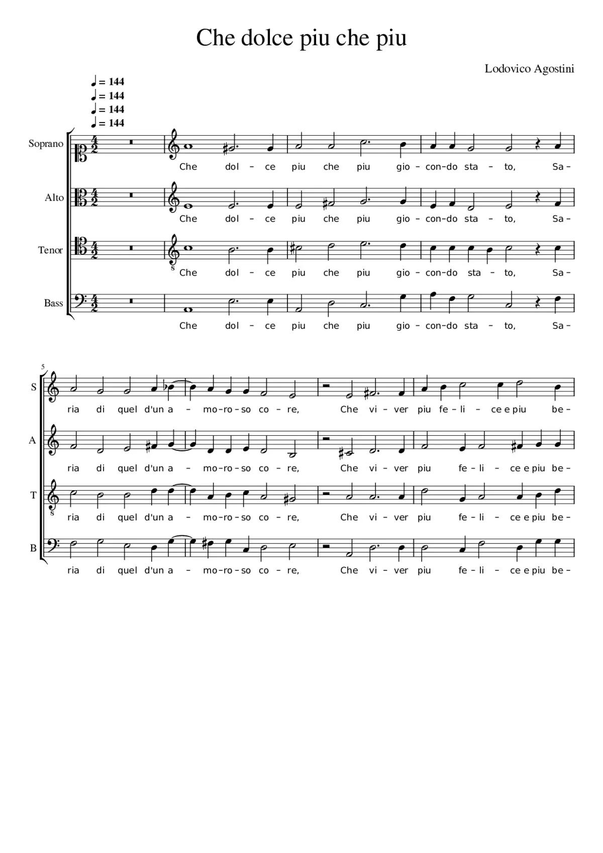 Che dolce piu che piu - Page 1