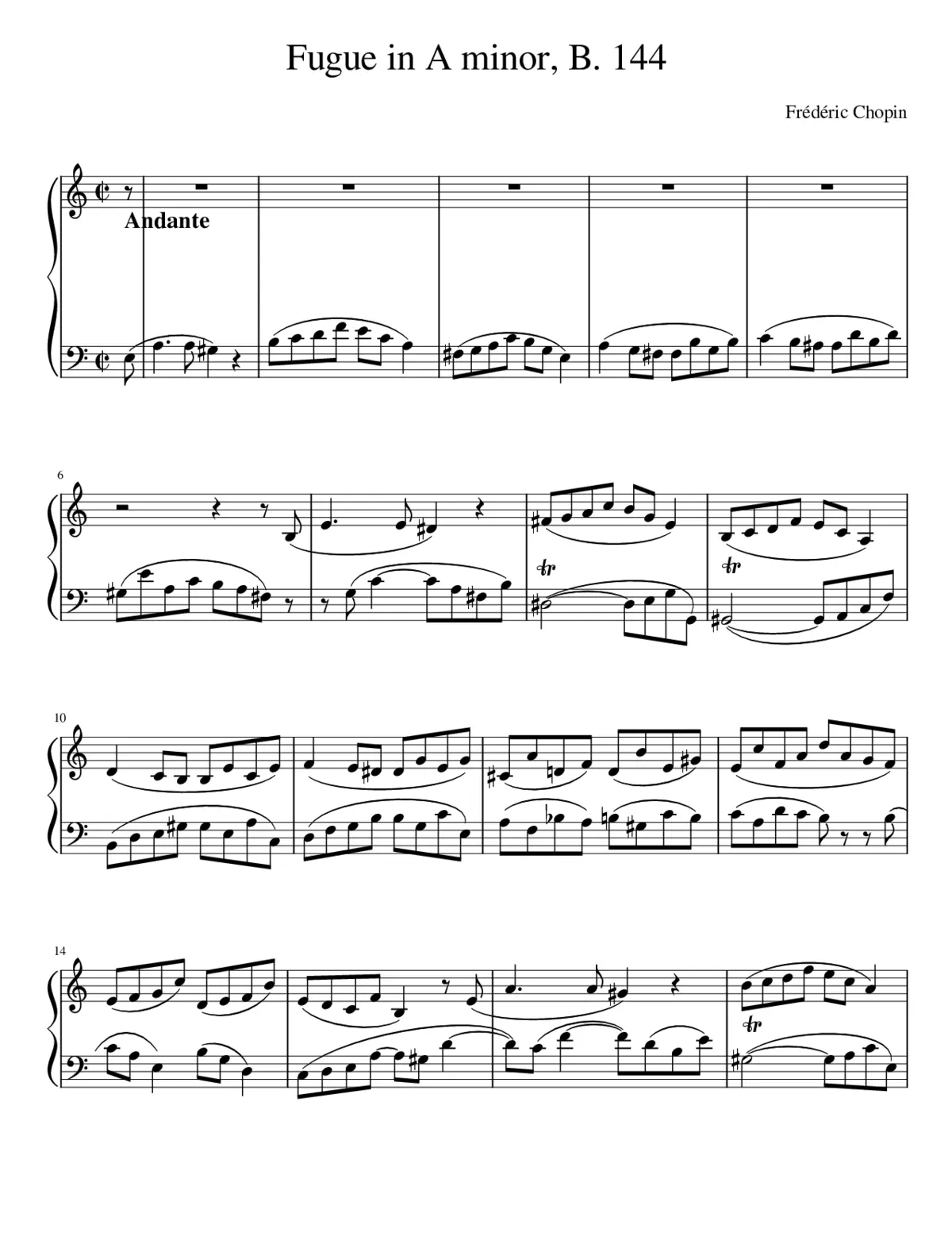 Fugue in A minor B.144 - Page 1