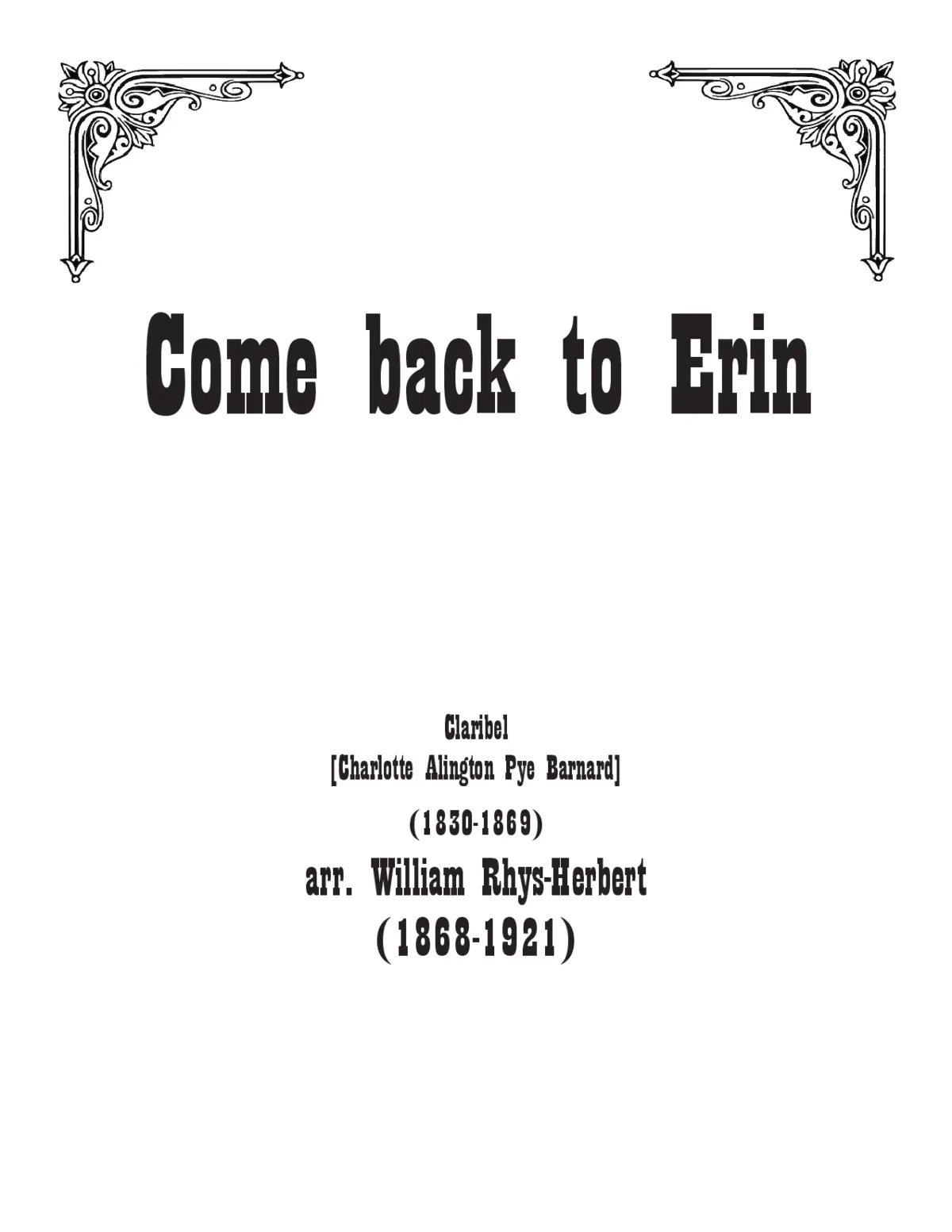 Come back to Erin - Page 1