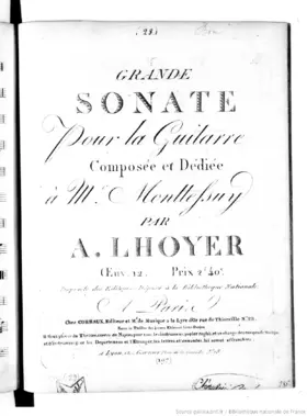 rande Sonate pour la Guitarre