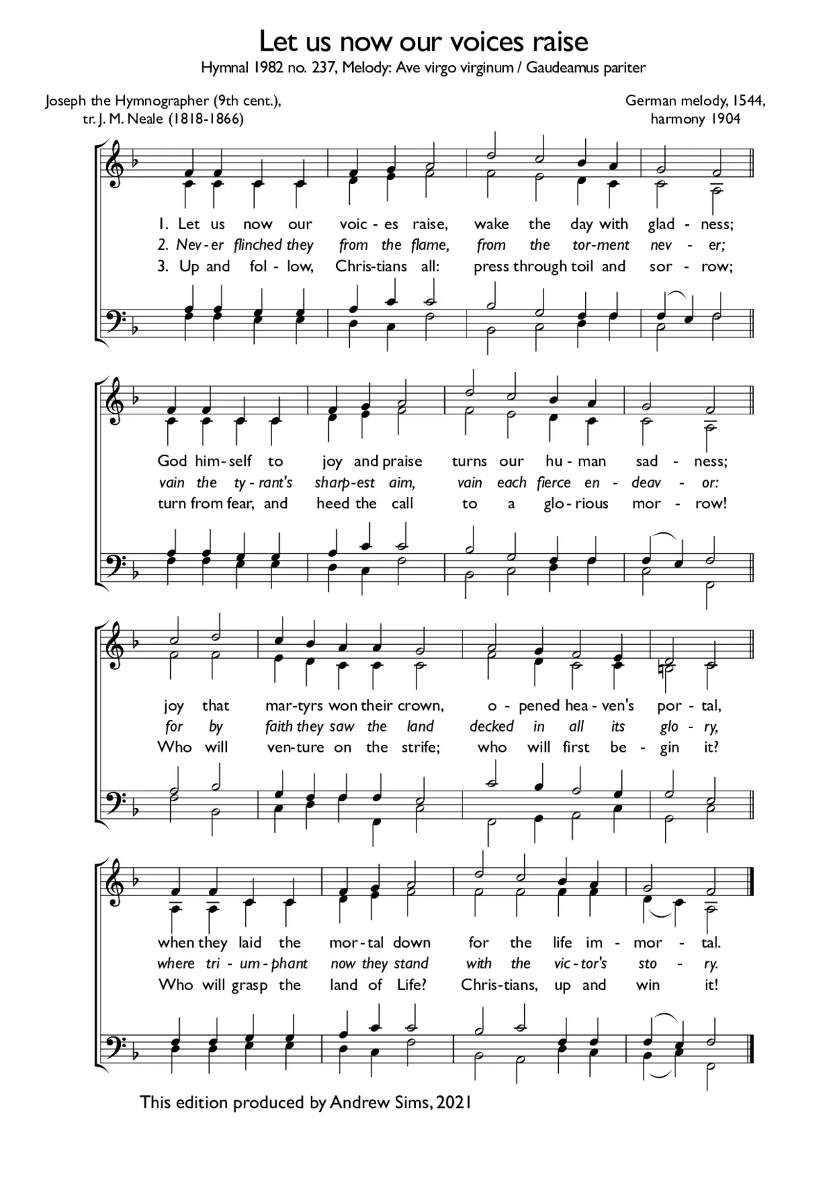 Let us now our voices raise - Page 1