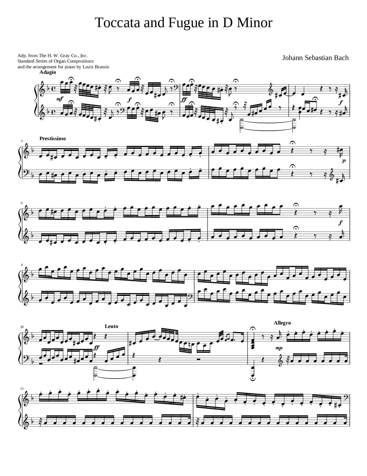 Toccata and Fugue in D minor BWV 565 - Page 1