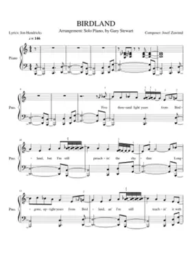 BIRDLAND Solo Piano Arrangement with MuseScore