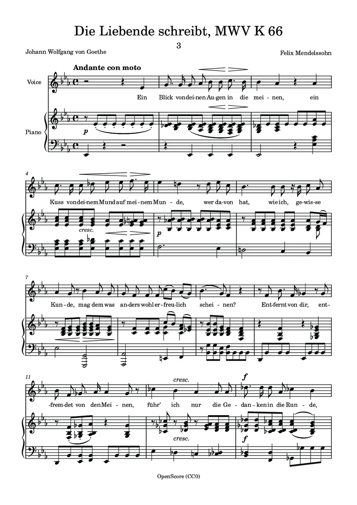 Die Liebende schreibt, MWV K 66 - Page 1