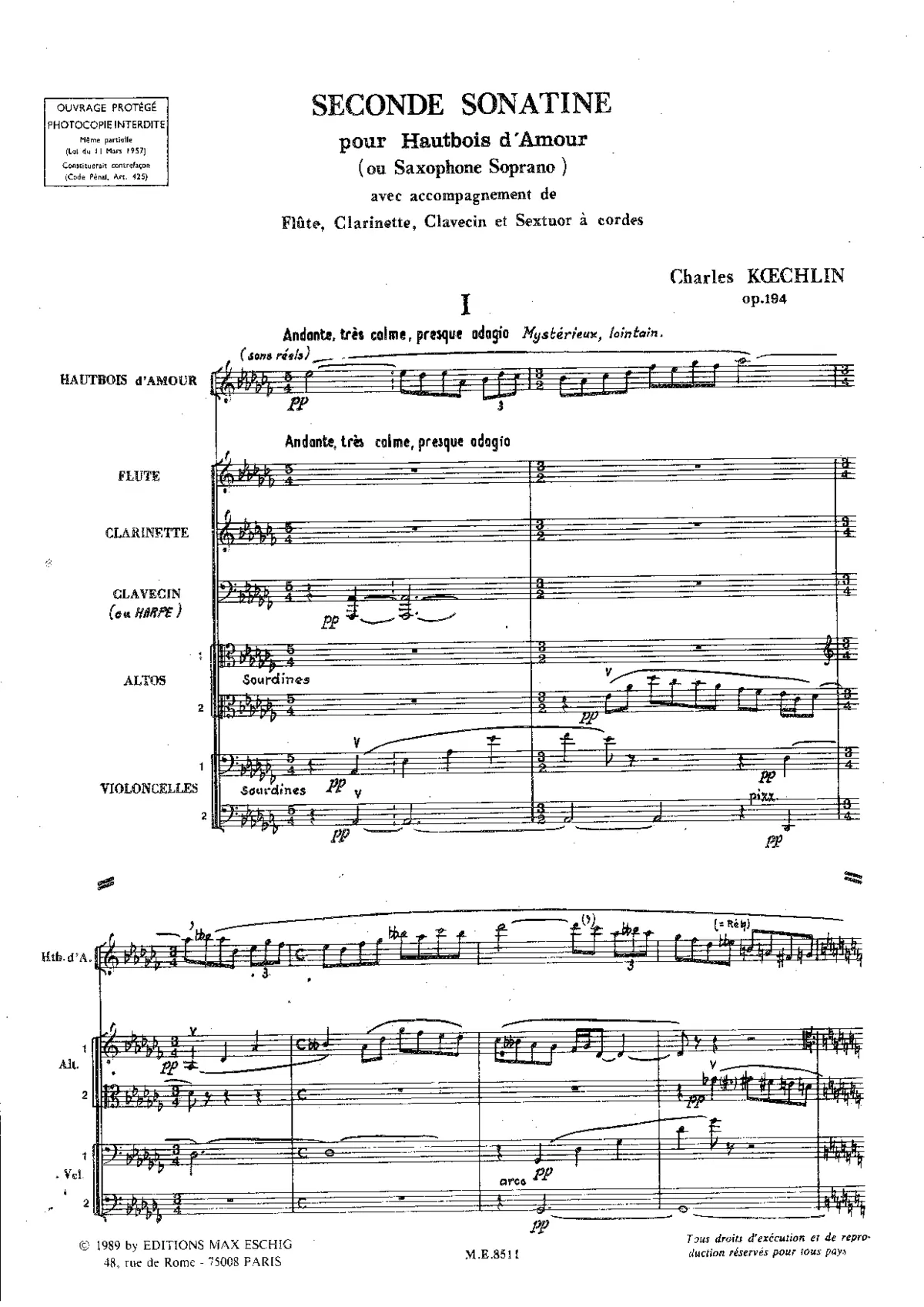2 Sonatines for Oboe d'amore - Page 1