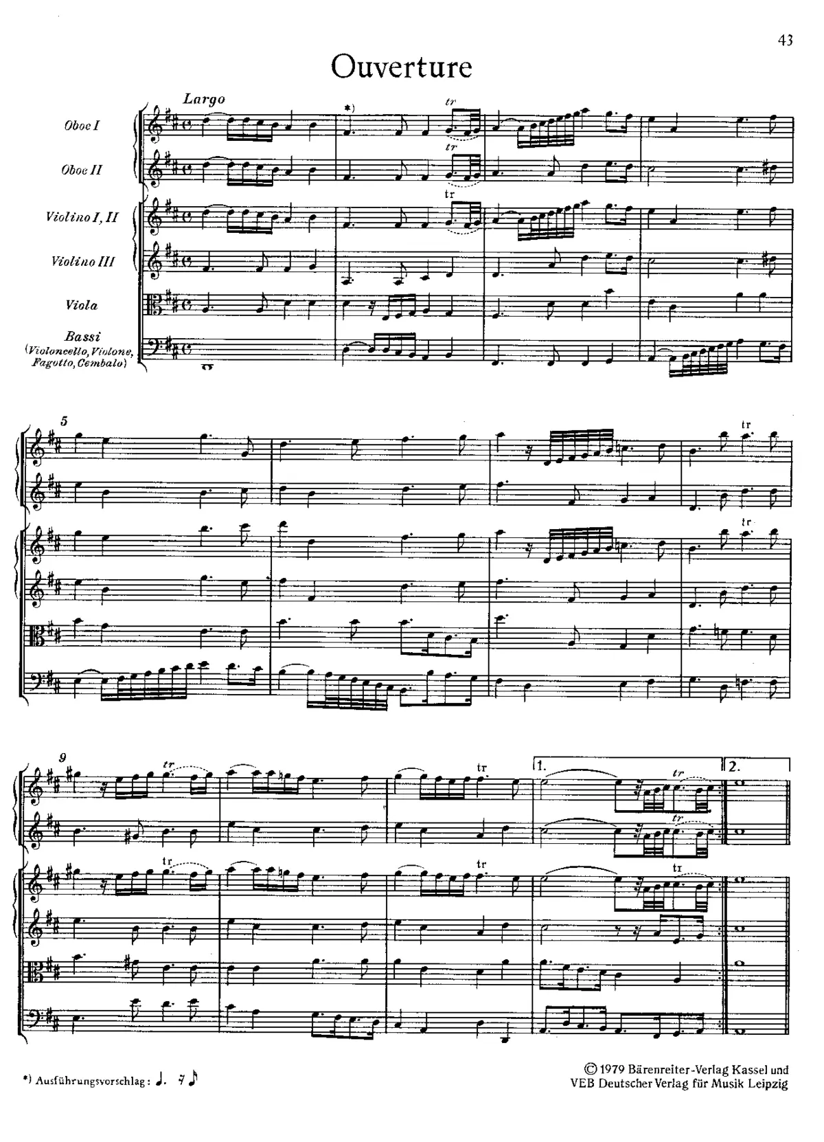Overture in D major, HWV 337 - Page 1