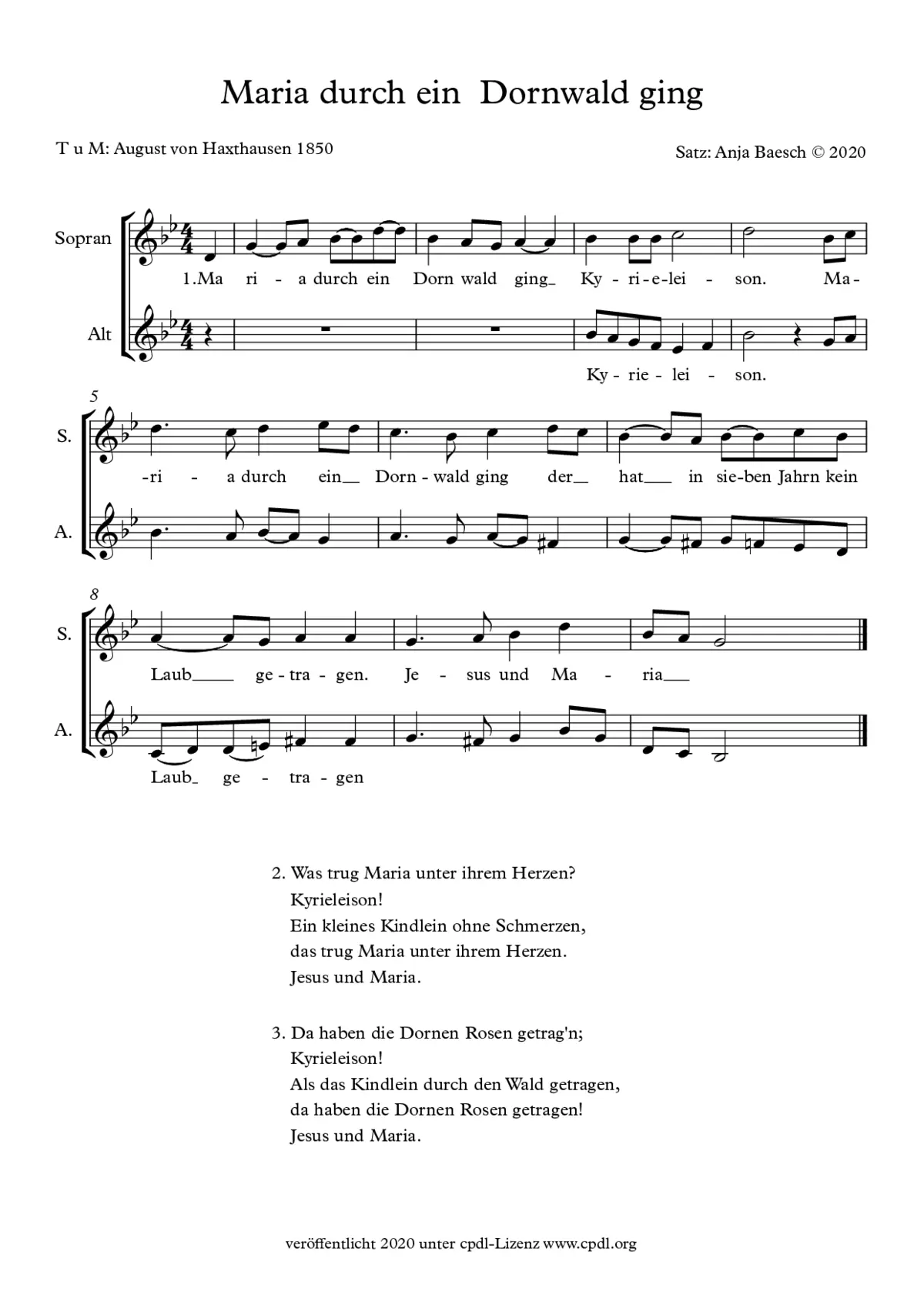 Maria durch ein Dornwald ging - Page 1