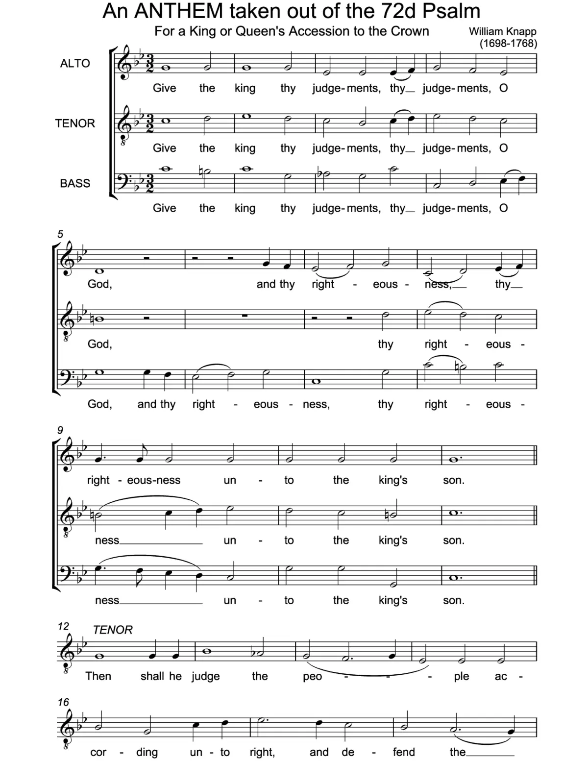 Give the king thy judgments, O God - Page 1