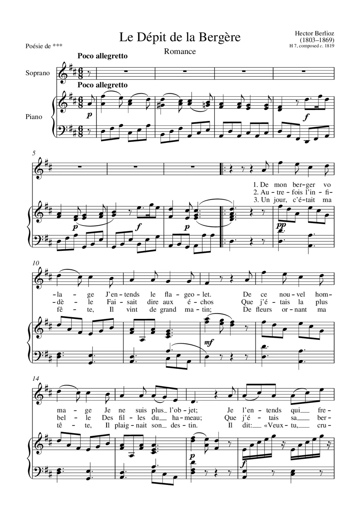 Le Dépit de la bergère, H 7 - Page 1