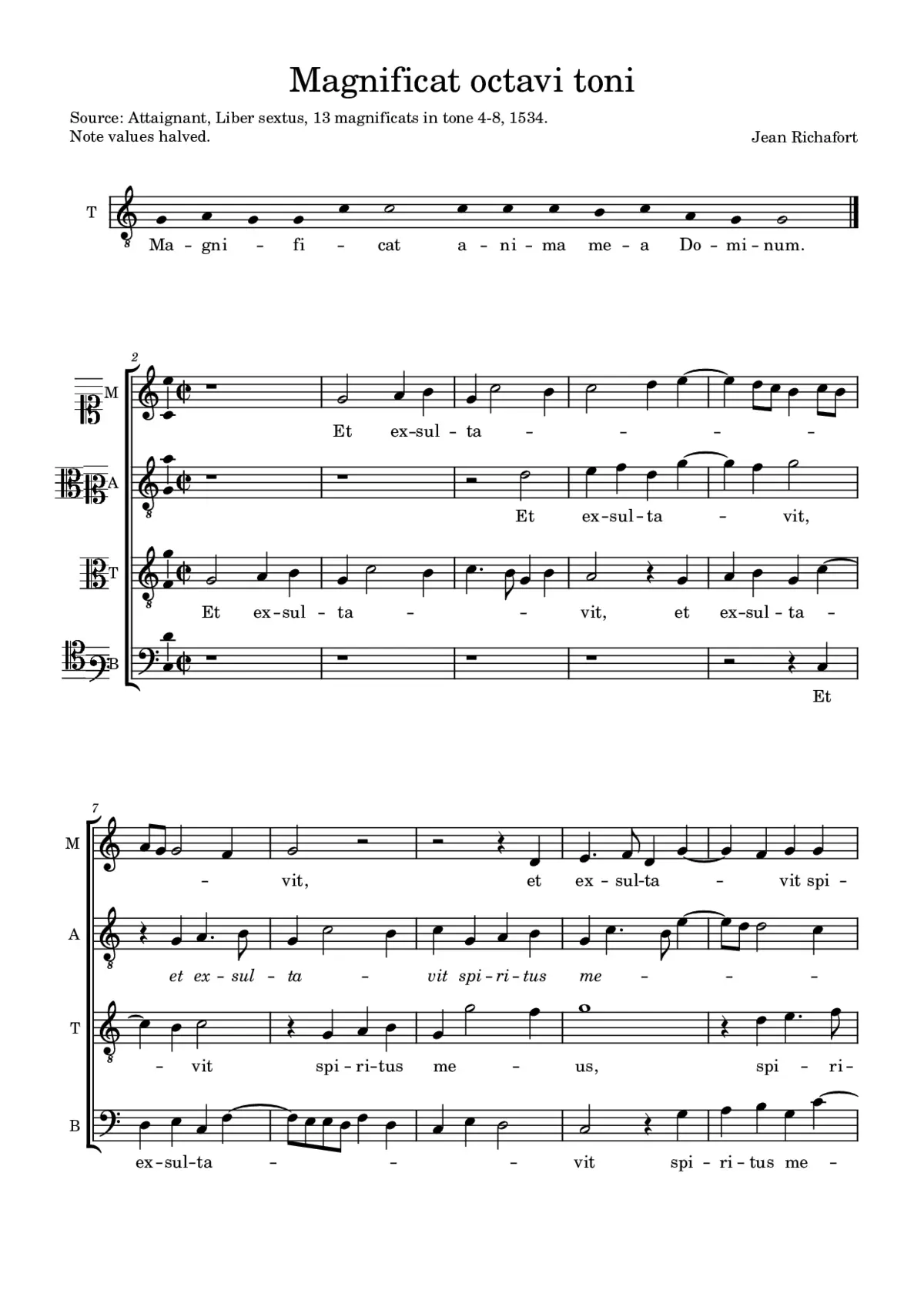 Magnificat octavi toni - Page 1