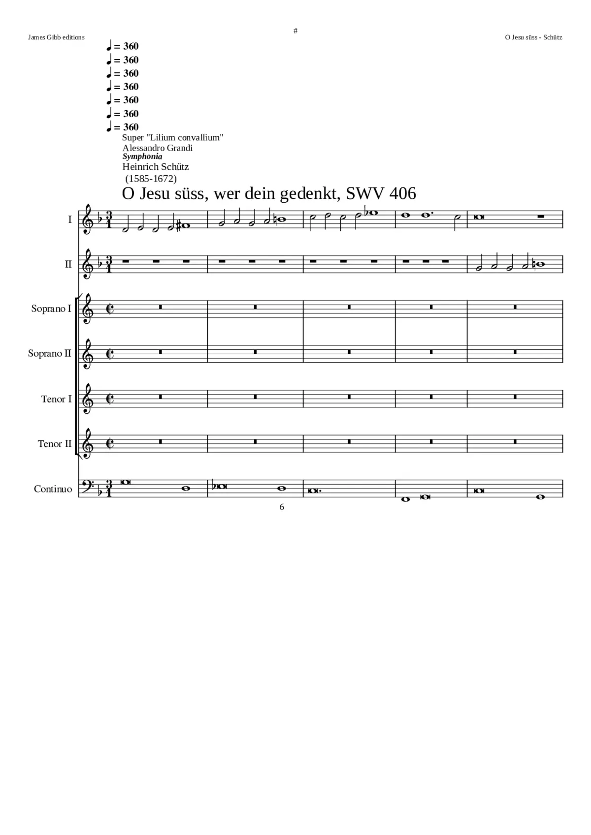 O Jesu süss wer dein gedenkt SWV 406 - Page 1