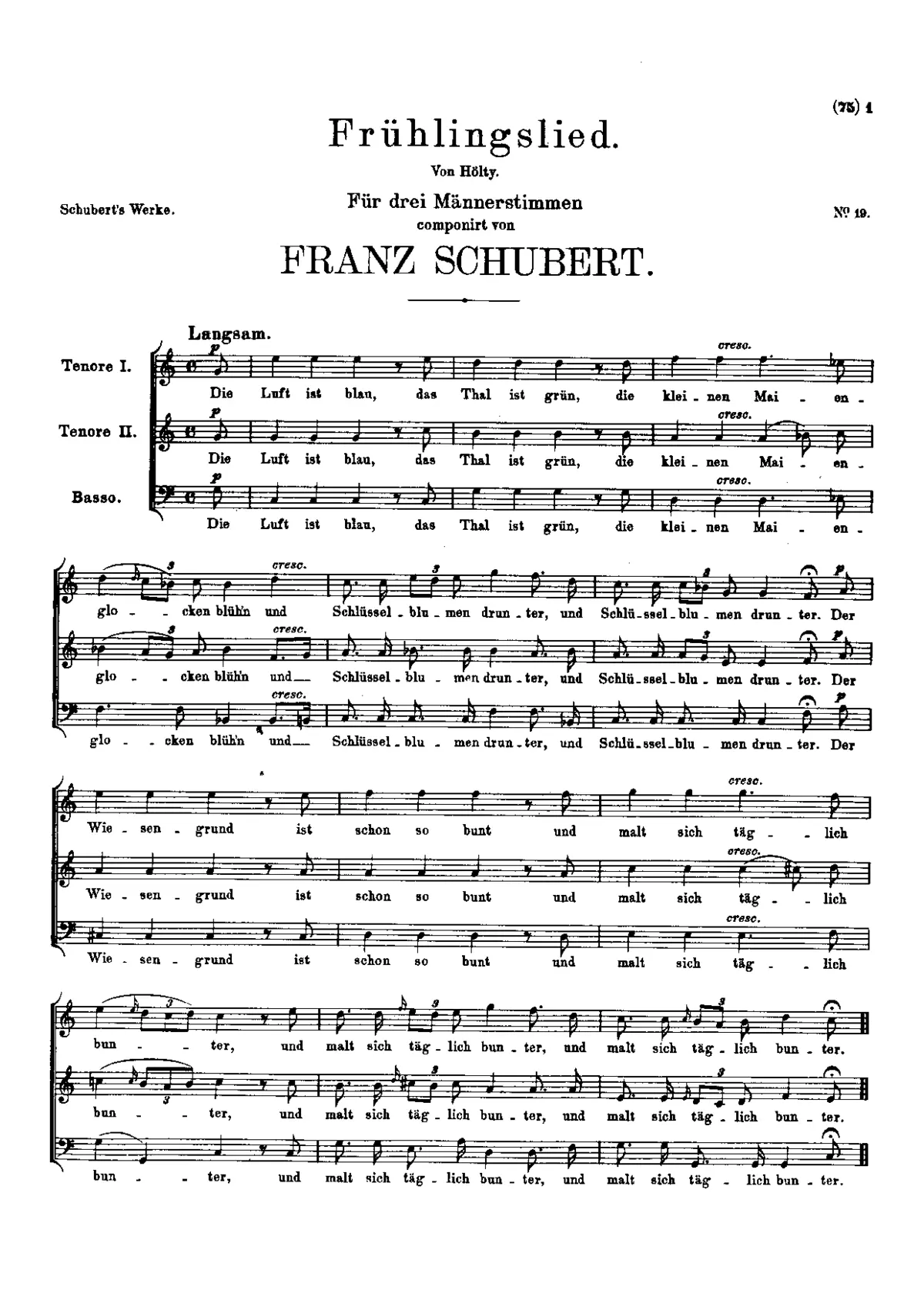 Frühlingslied, D.243 - Page 1