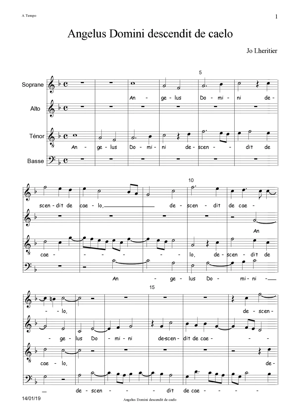 Angelus Domini descendit de caelo - Page 1