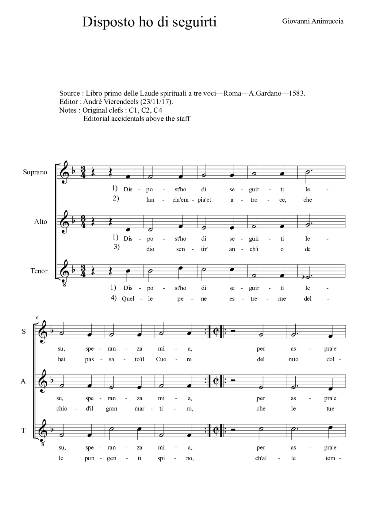 Disposto ho di seguirti Iesu - Page 1