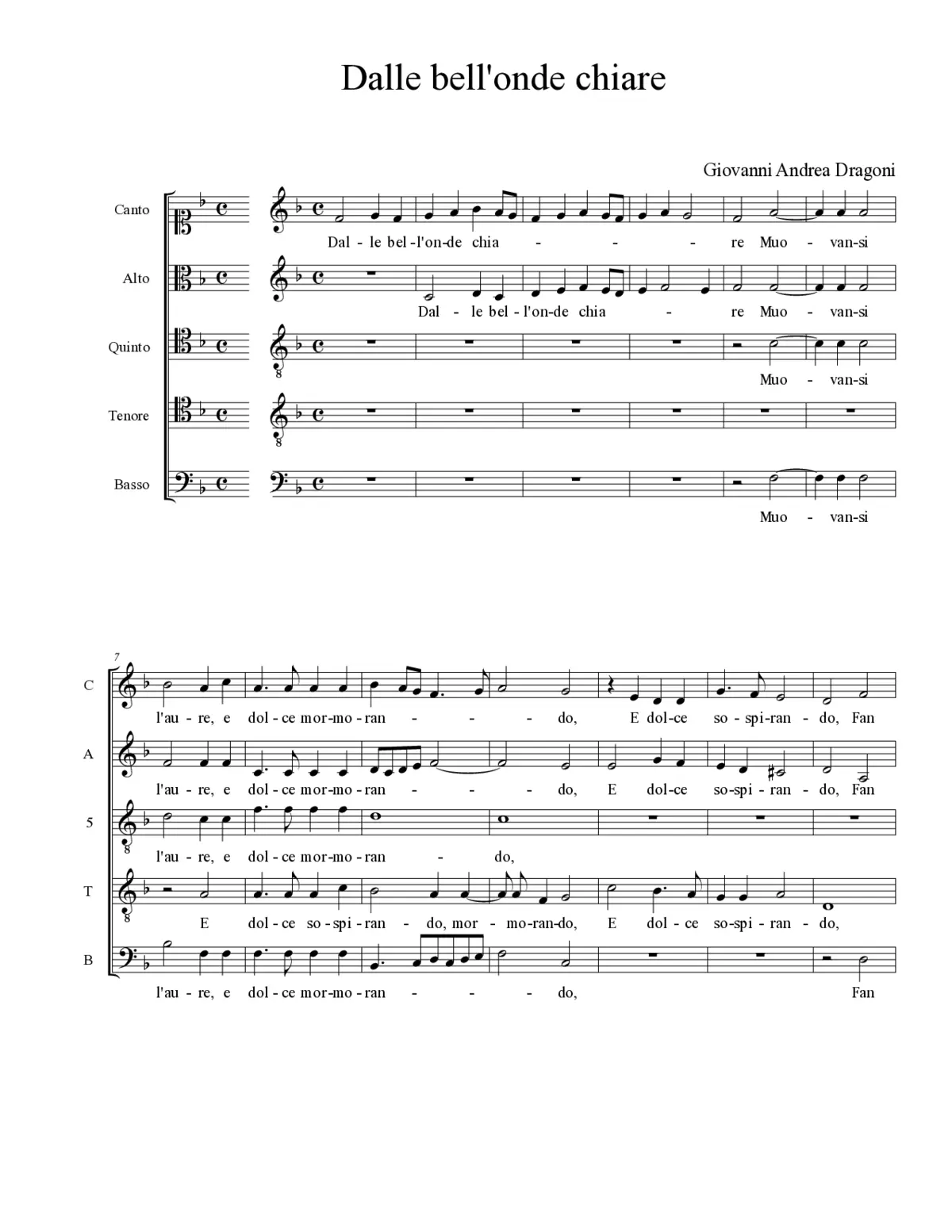 Dalle bell'onde chiare - Page 1