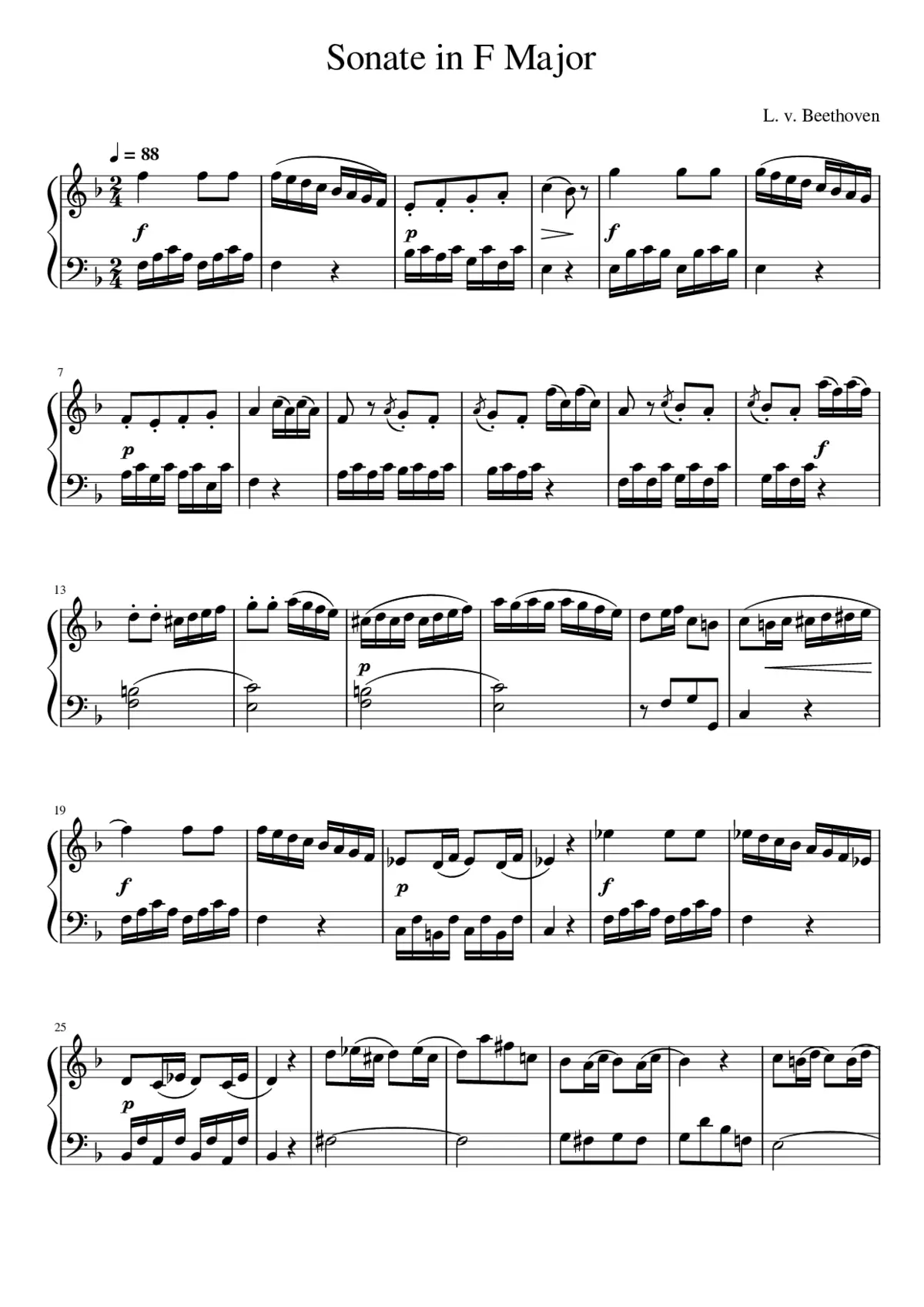 2 Sonatinas for Piano Anh.5 - Page 1