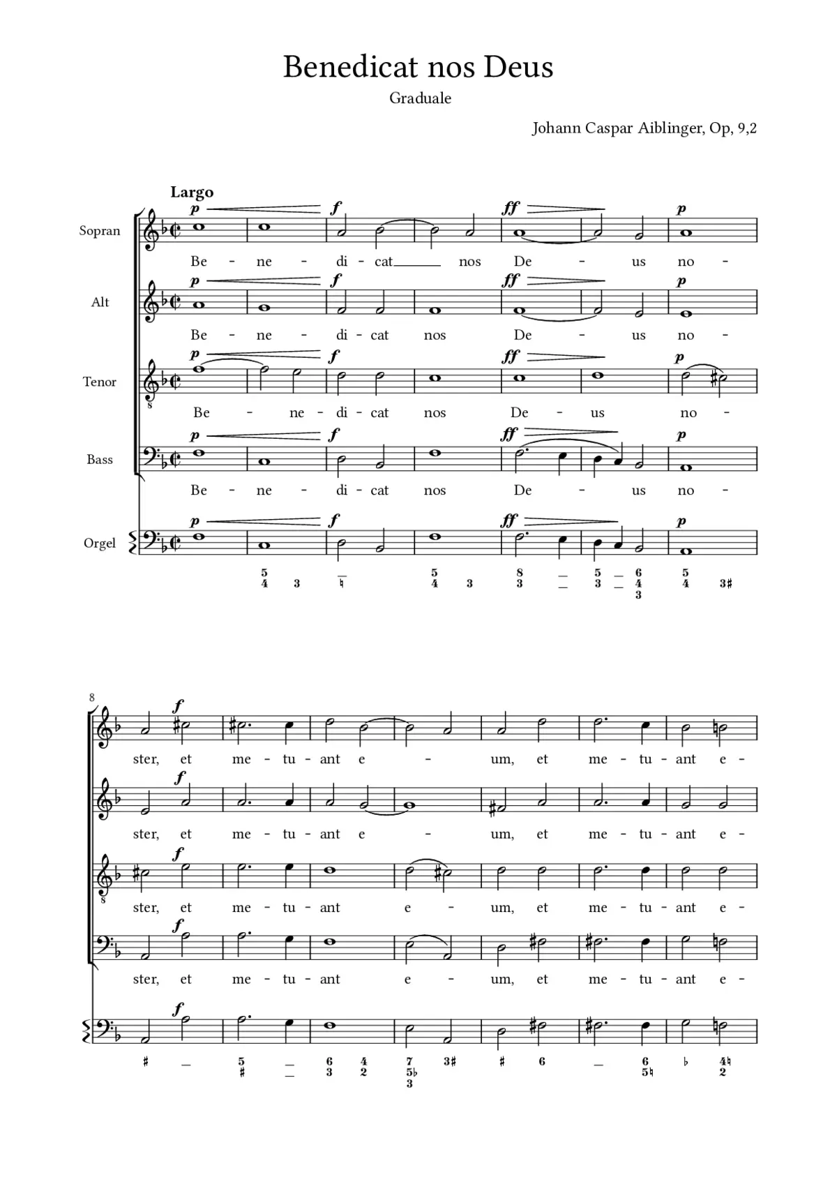 Benedicat nos Deus, Op. 9, No. 2 - Page 1