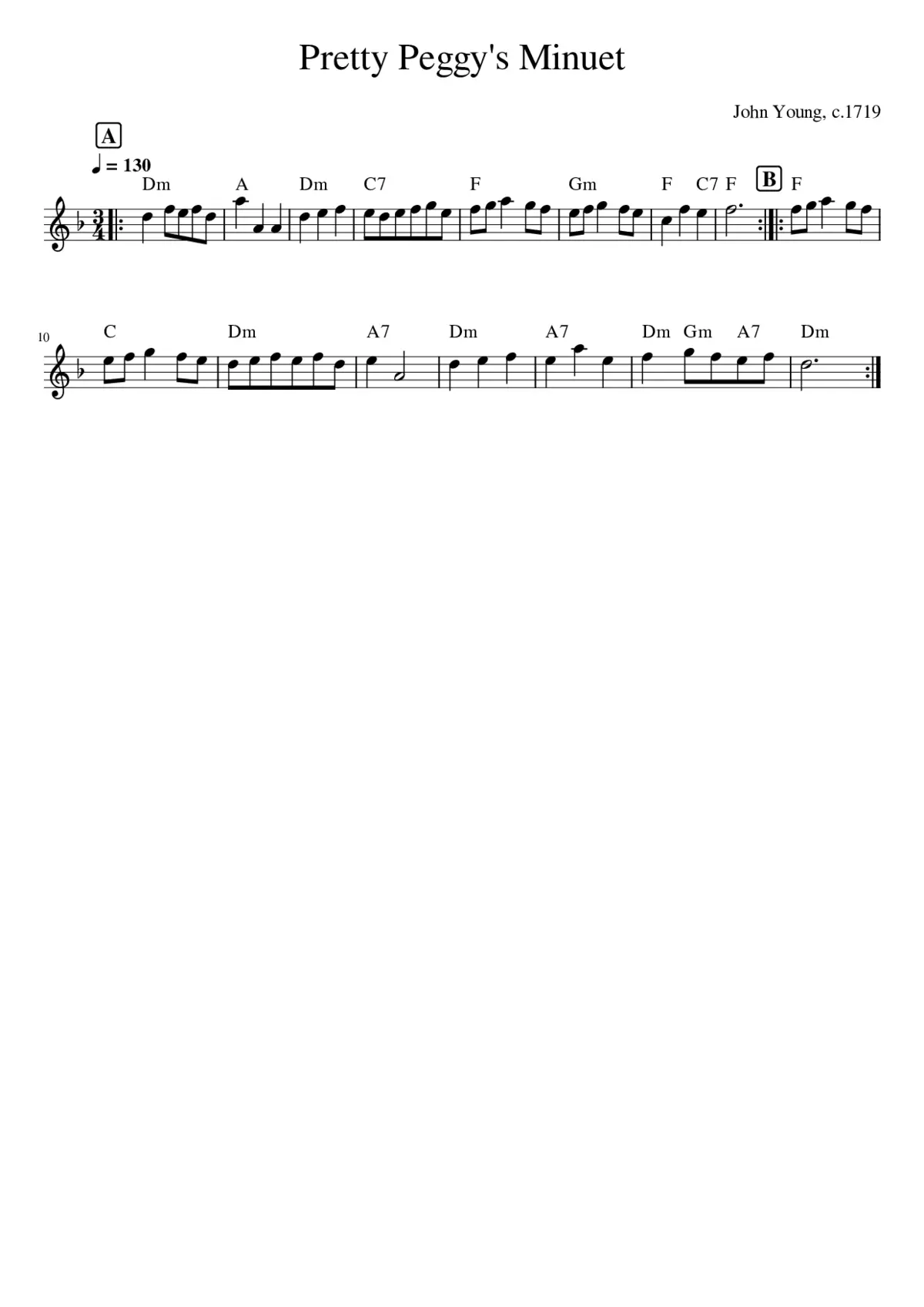 Pretty Peggy's Minuet - Page 1