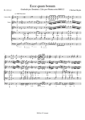 Ecce quam bonum, MH 522