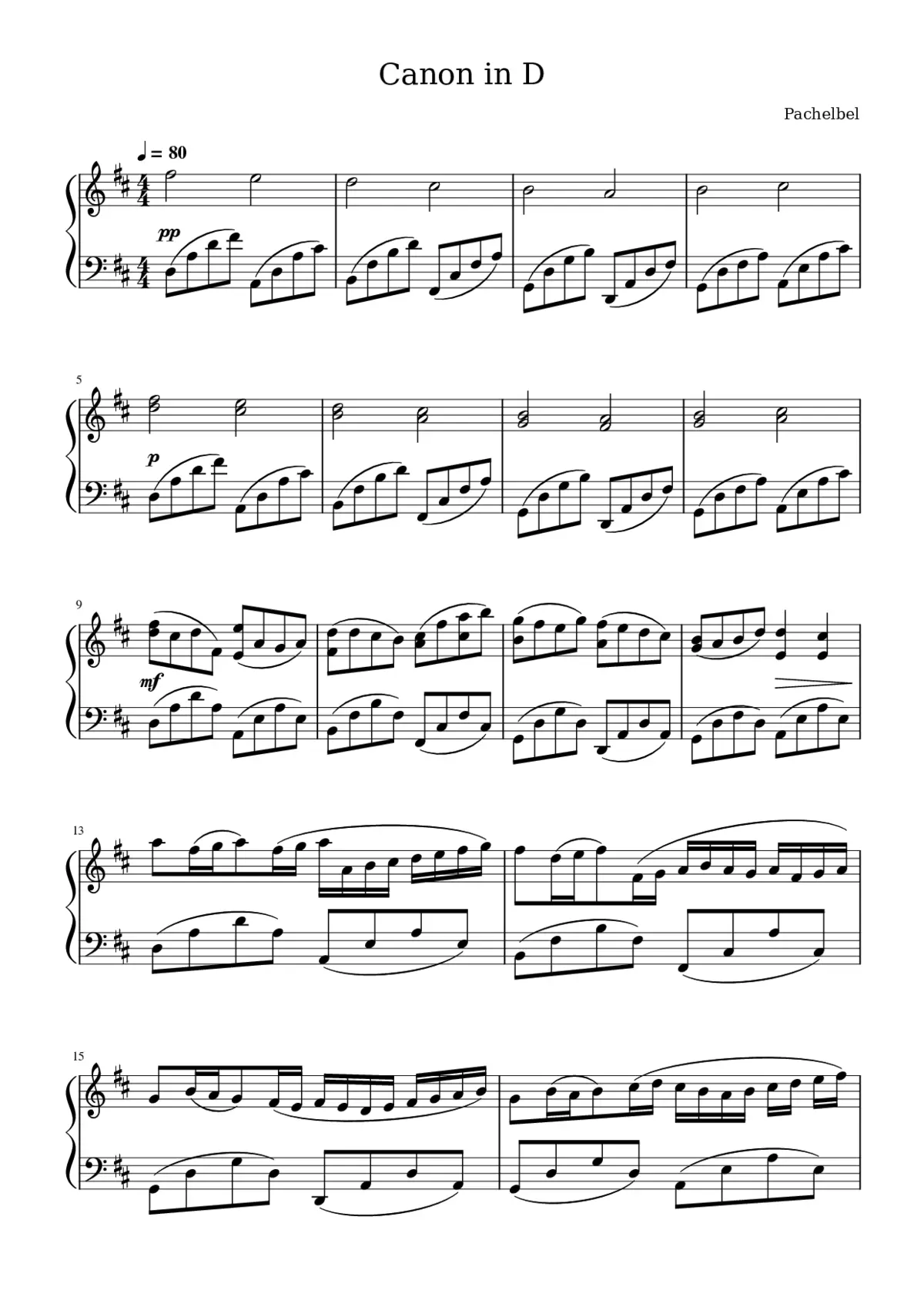 Canon and Gigue in D major P.37 - Page 1