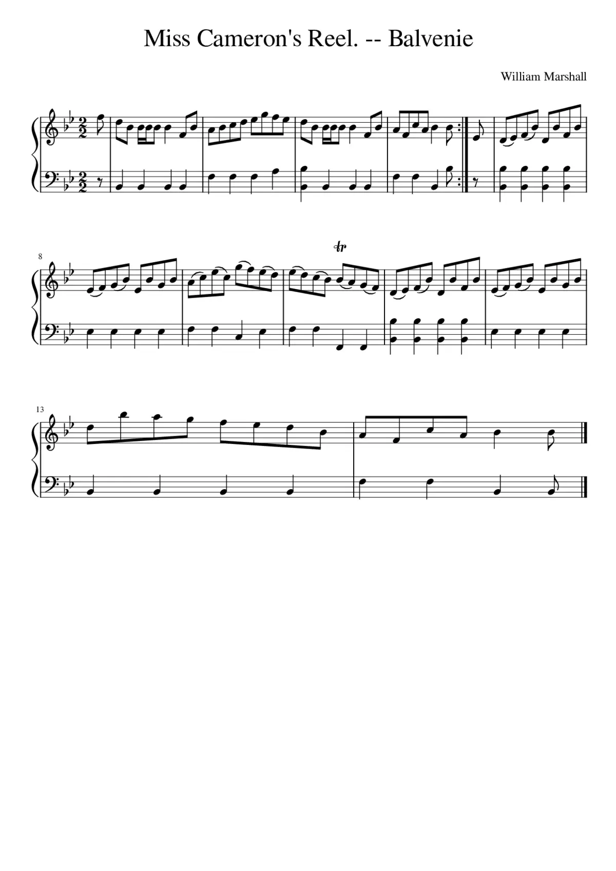 Miss Cameron's Reel. -- Balvenie - Page 1