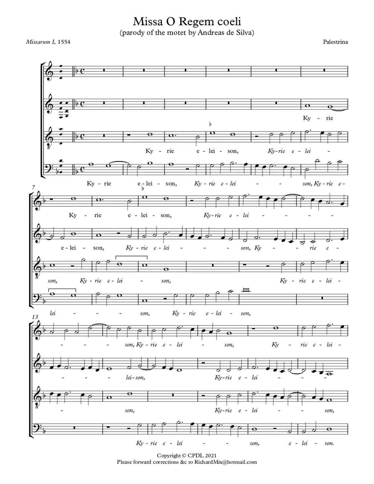 Missa O Regem coeli - Page 1